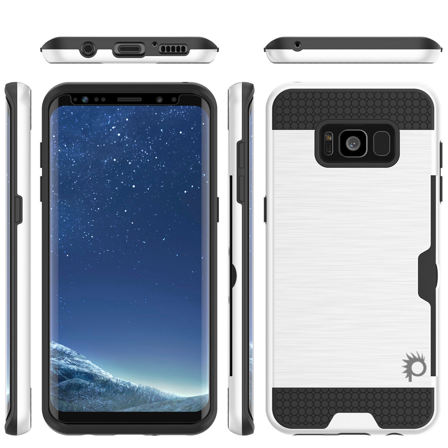 Galaxy S8 Plus Case, PUNKcase [SLOT Series] [Slim Fit] Dual-Layer Armor Cover w/Integrated Anti-Shock System, Credit Card Slot & Screen Protector