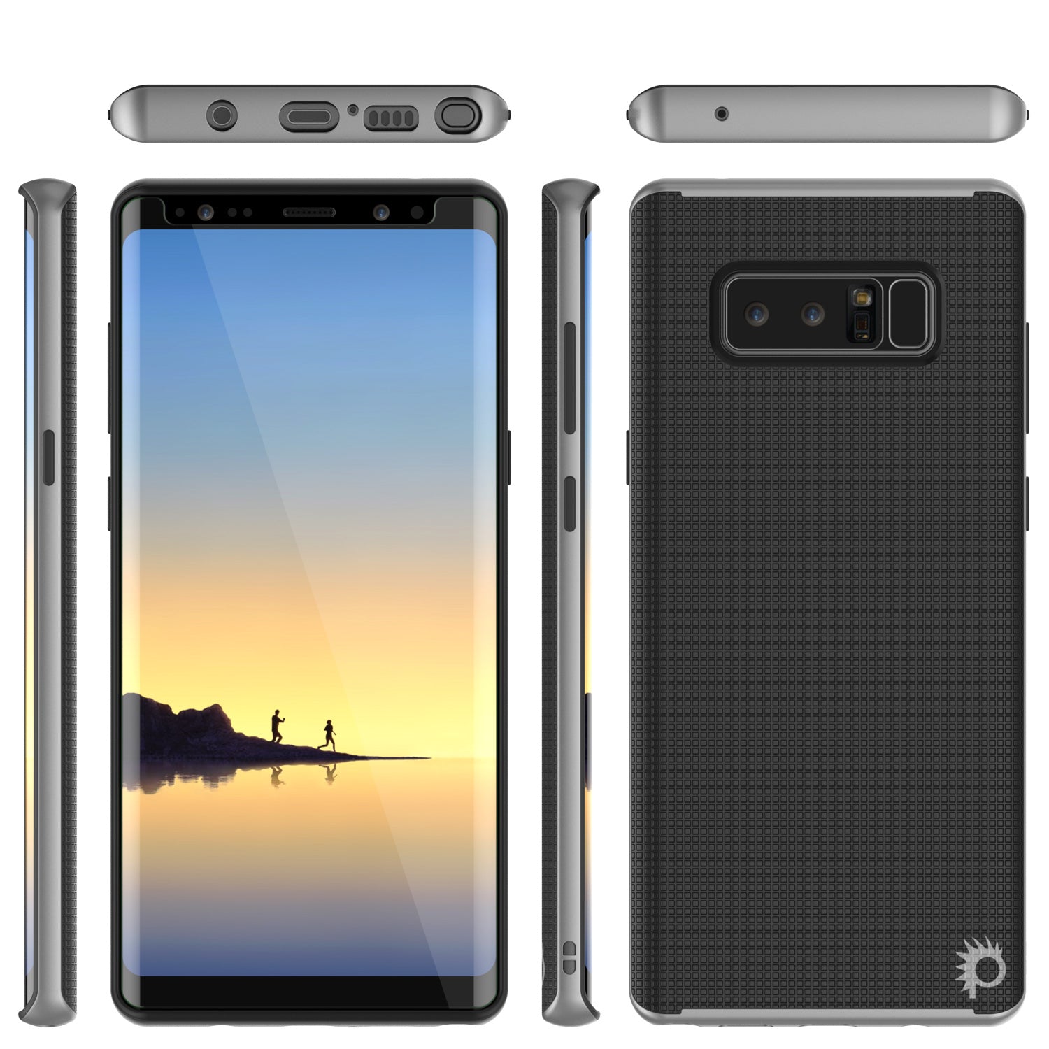 Galaxy Note 8 Hybrid 3-Piece Anti-Shock Dual Layer Case | Silver