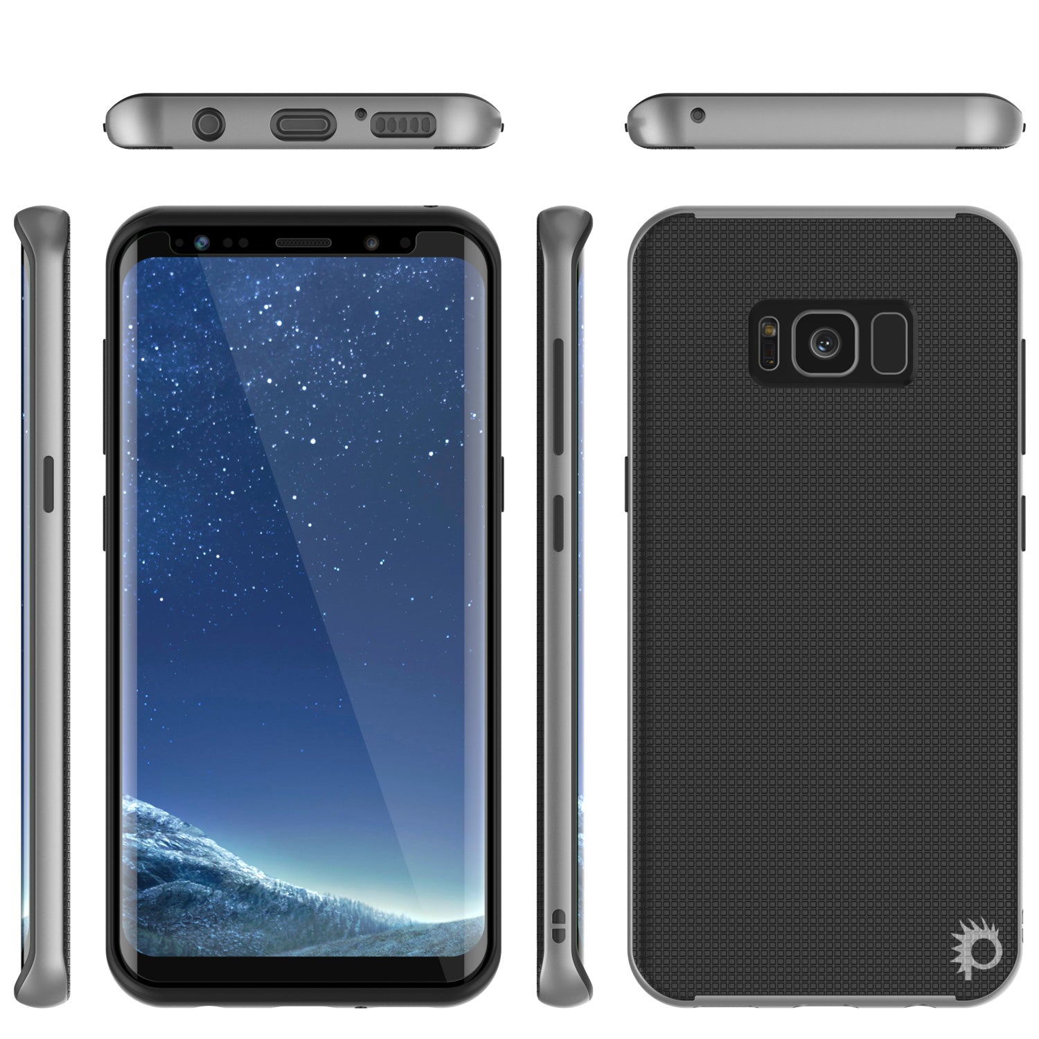 Galaxy S8 PLUS Case, PunkCase Stealth Silver Series Hybrid 3-Piece Shockproof Dual Layer Cover