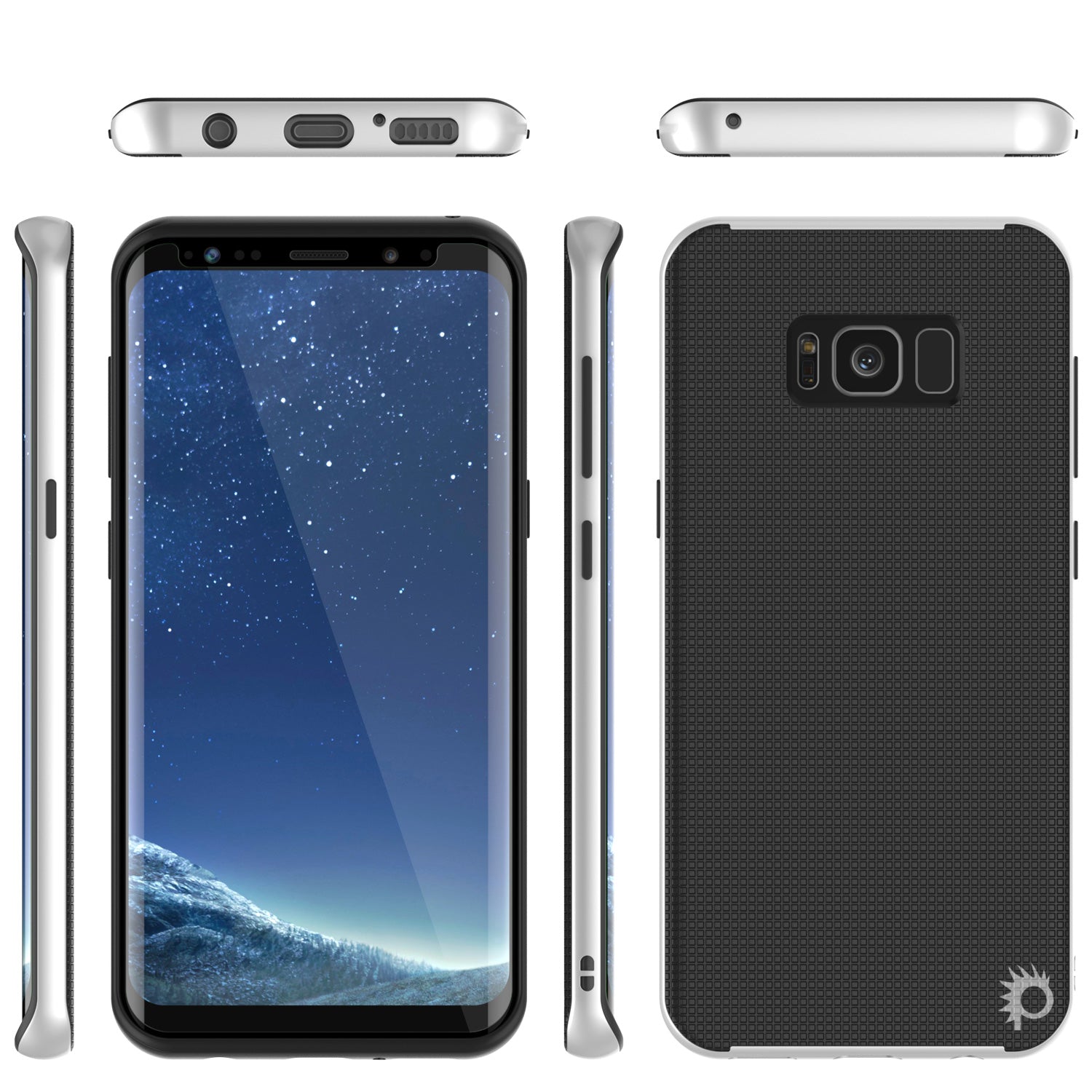 Galaxy S8 Case, PunkCase Stealth White Series Hybrid 3-Piece Shockproof Dual Layer Cover