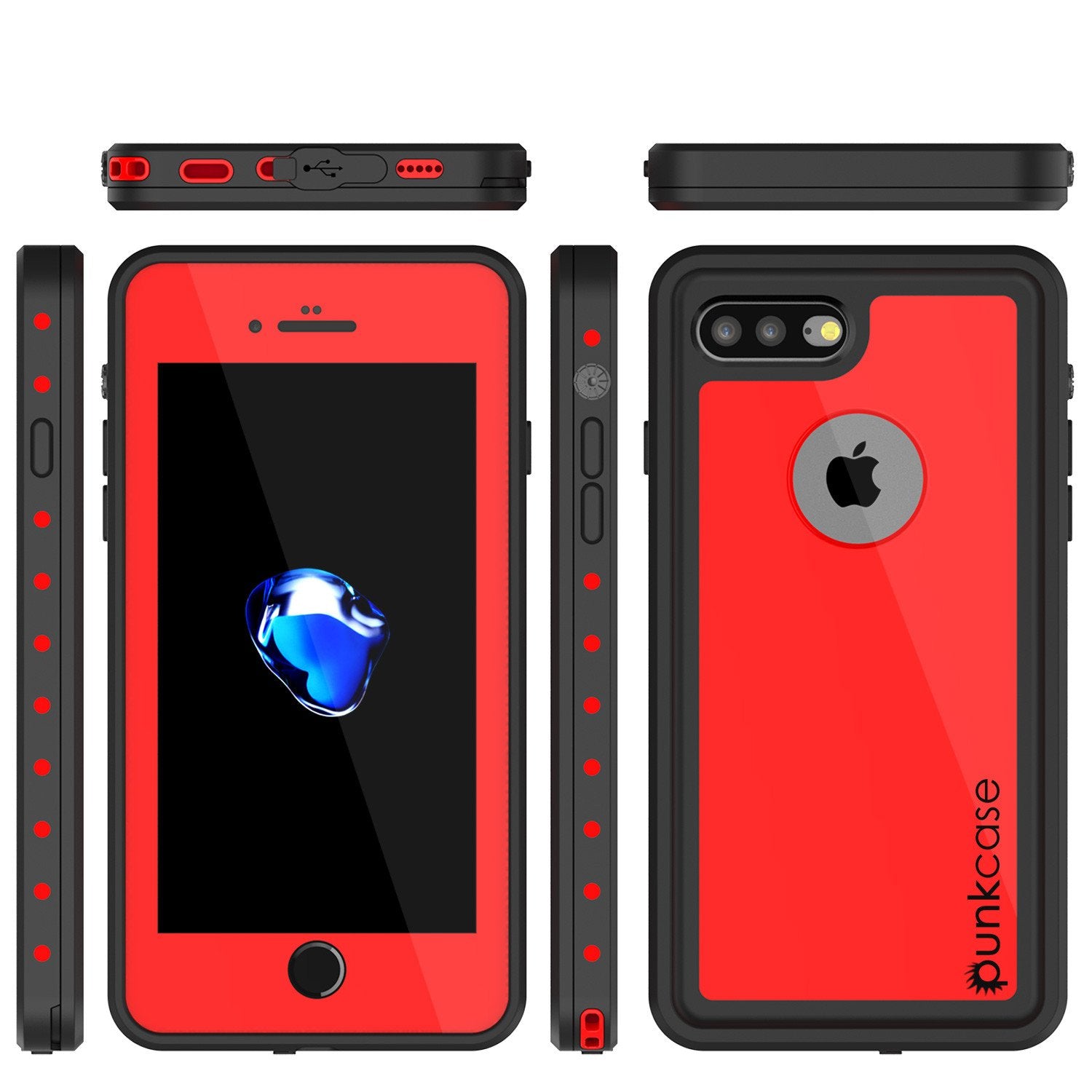 Skinit Waterproof Phone Case Compatible with iPhone 8 - Officially Licensed  College Louisville Cardinals Design Red