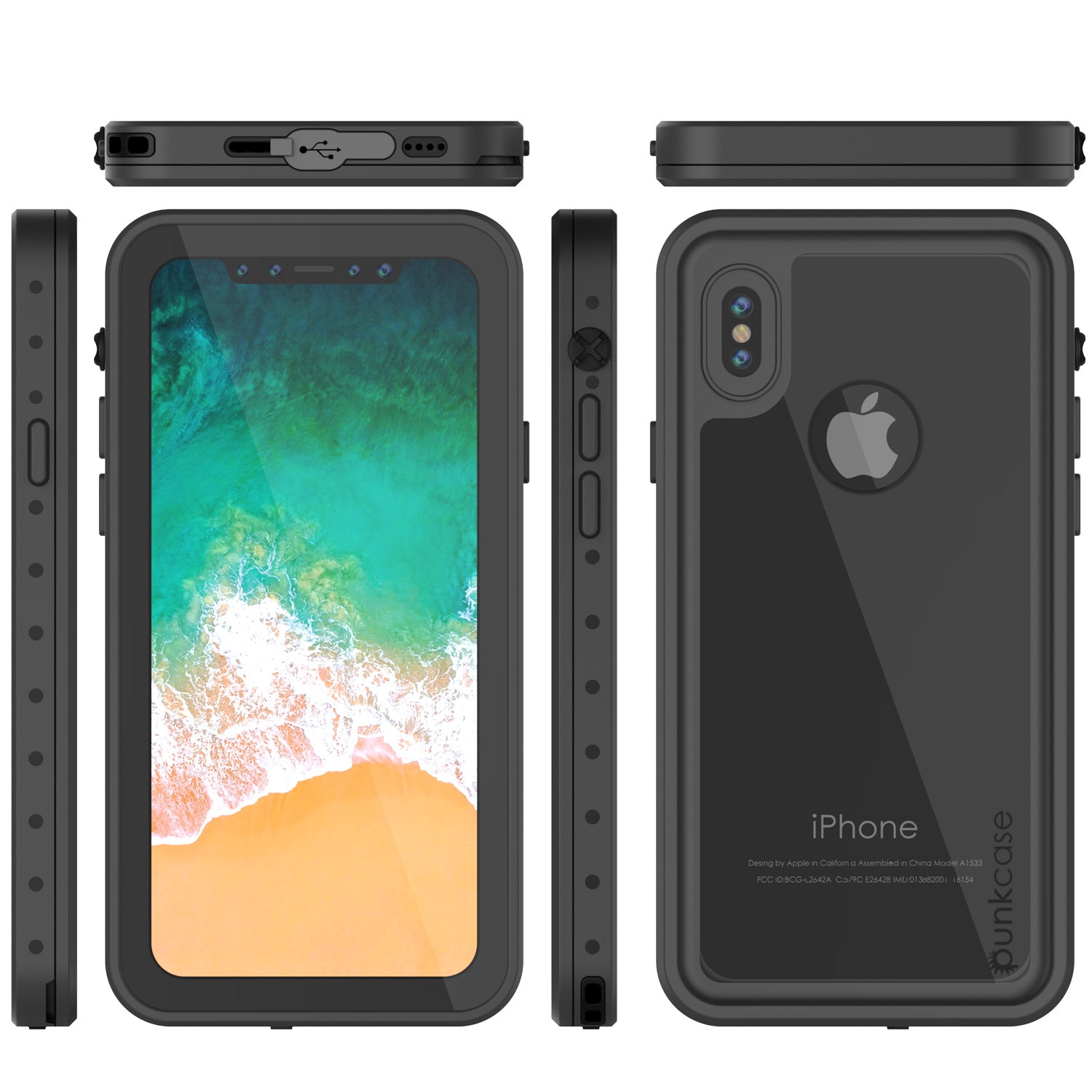 iPhone X Waterproof IP68 Case, Punkcase [Clear] [StudStar Series] [Slim Fit] [Dirtproof]