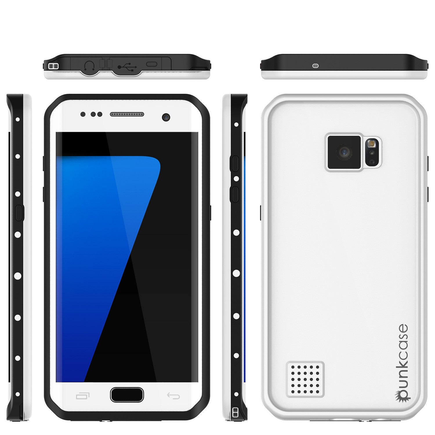 Galaxy S7 EDGE Waterproof Case, Punkcase StudStar White Thin 6.6ft Underwater IP68 Shock/Snow Proof