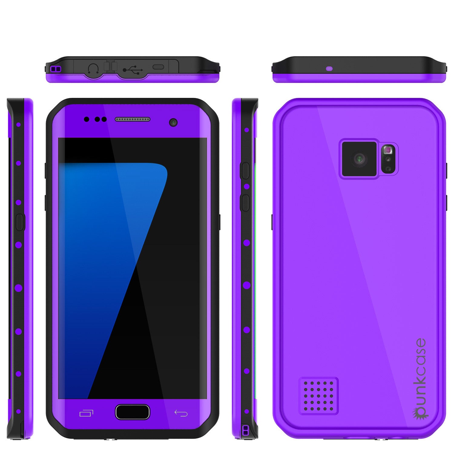 Galaxy S7 EDGE Waterproof Case PunkCase StudStar Purple Thin 6.6ft Underwater IP68 Shock/Snow Proof