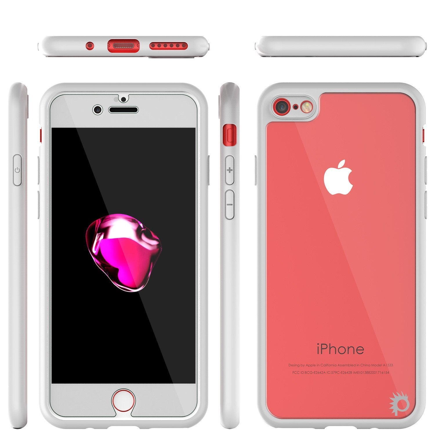 iPhone SE (4.7") Case [MASK Series] [WHITE] Full Body Hybrid Dual Layer TPU Cover W/ protective Tempered Glass Screen Protector