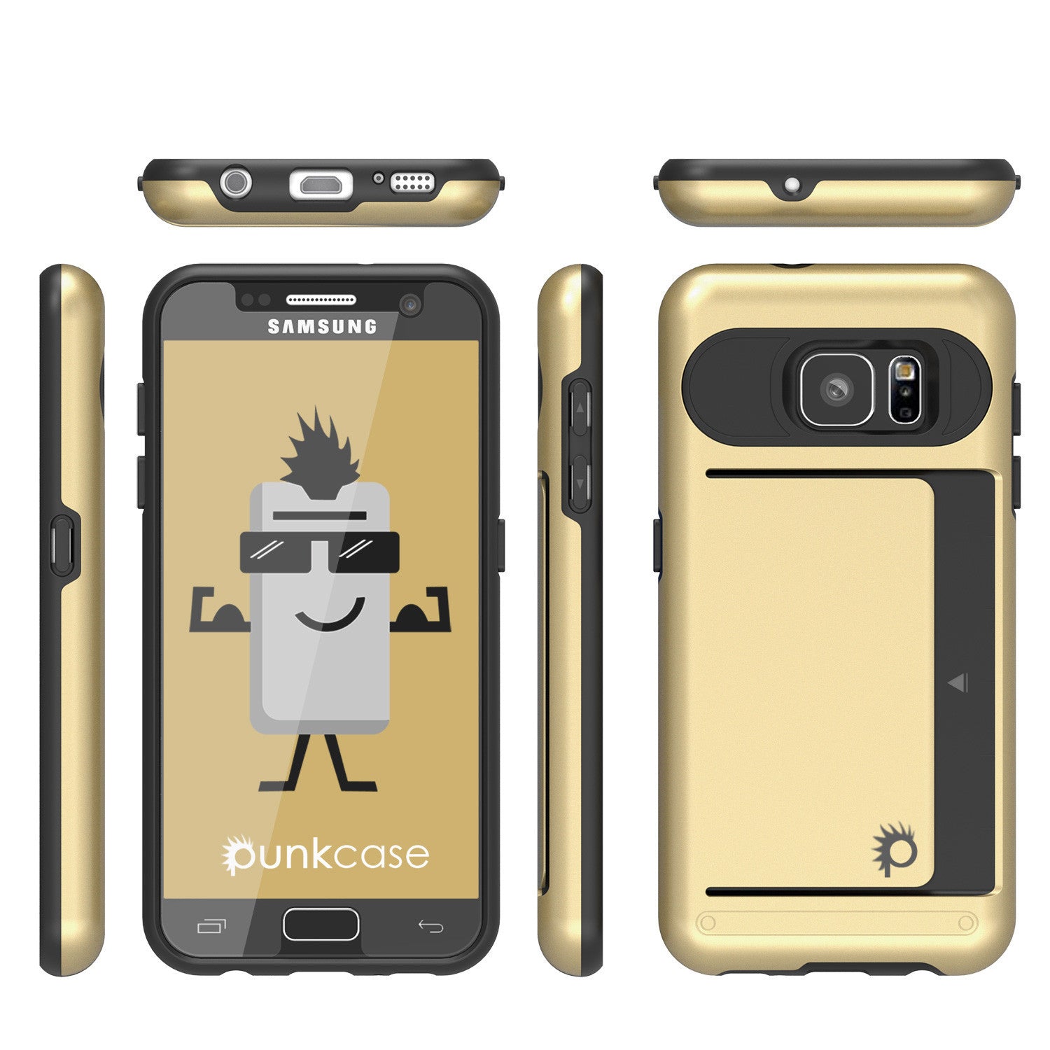 Galaxy S7 EDGE Case PunkCase CLUTCH Gold Series Slim Armor Soft Cover Case w/ Screen Protector