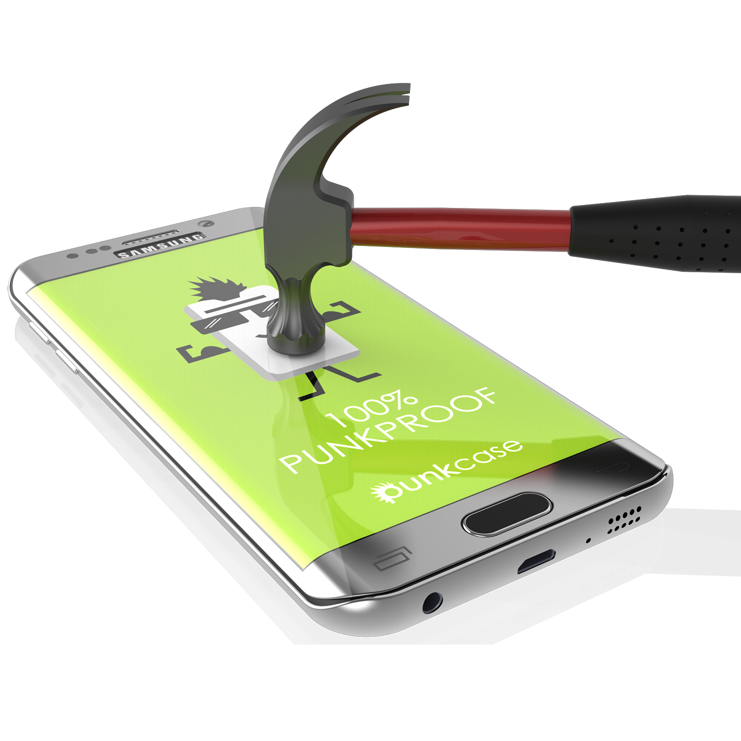 Galaxy S6 Edge Plus Silver Punkcase Glass SHIELD Tempered Glass Screen Protector 0.33mm Thick 9H