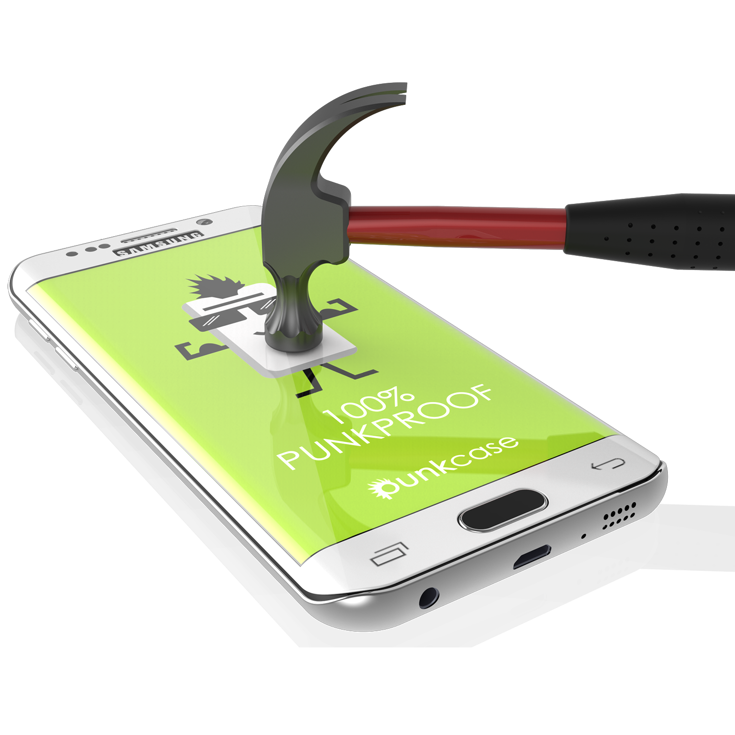 Galaxy S6 Edge Plus White Punkcase Glass SHIELD Tempered Glass Screen Protector 0.33mm Thick 9H