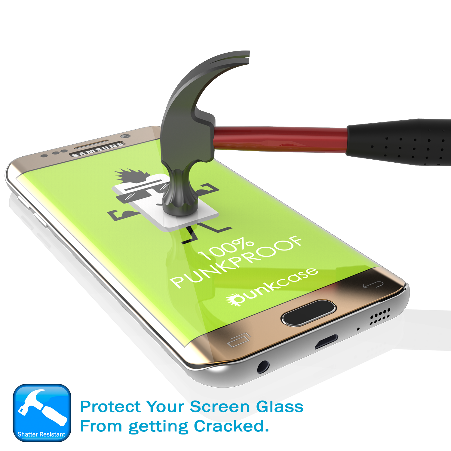 Galaxy Note 7 Gold Screen Protector, Punkcase Glass SHIELD  0.33mm Thick 9H Tempered Glass