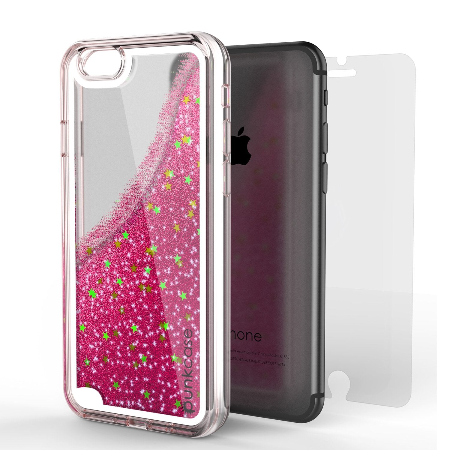 iPhone 8 Case, PunkCase LIQUID Pink Series, Protective Dual Layer Floating Glitter Cover, Pink iPhone 8 Case, PunkCase LIQUID Pink Series, Protective Dual Layer Floating Glitter Cover, Pink