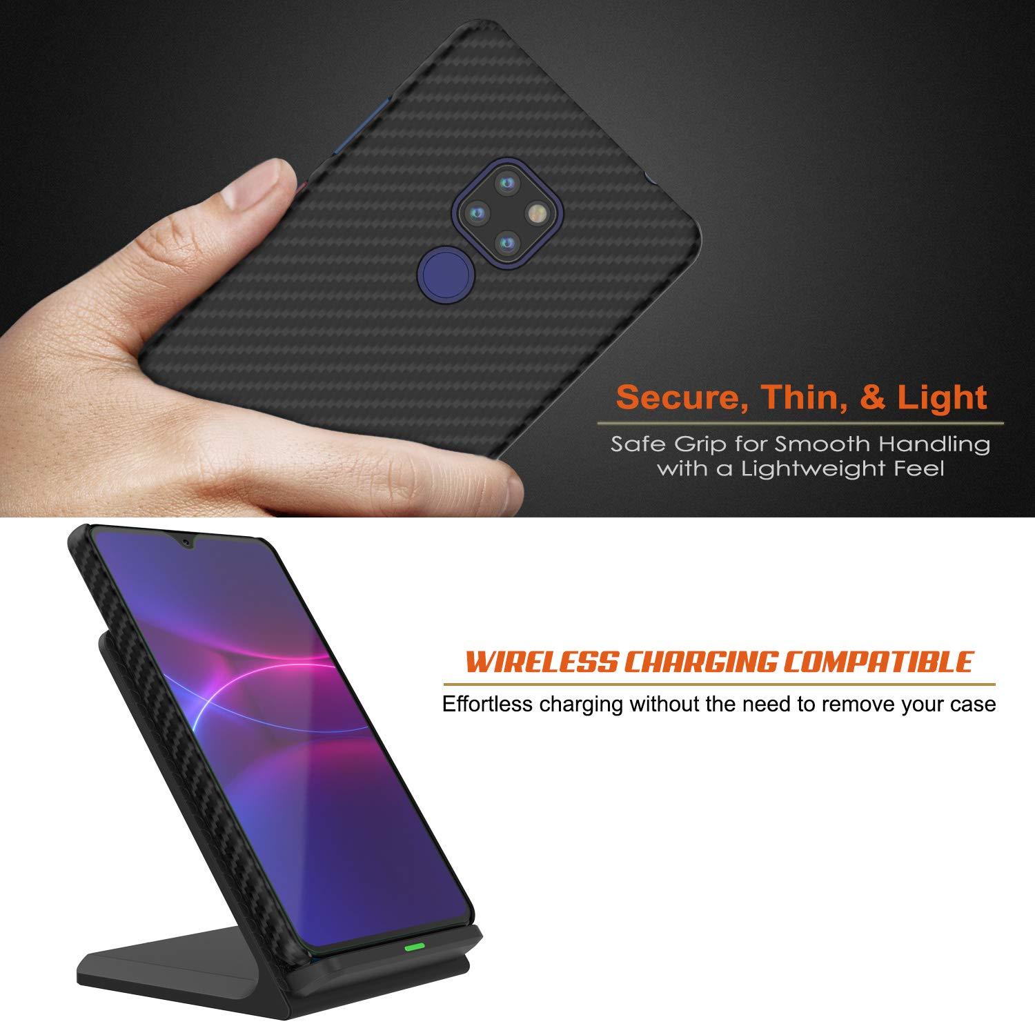 Huawei Mate 20 Pro Case, Punkcase CarbonShield, Heavy Duty [Black] Cover