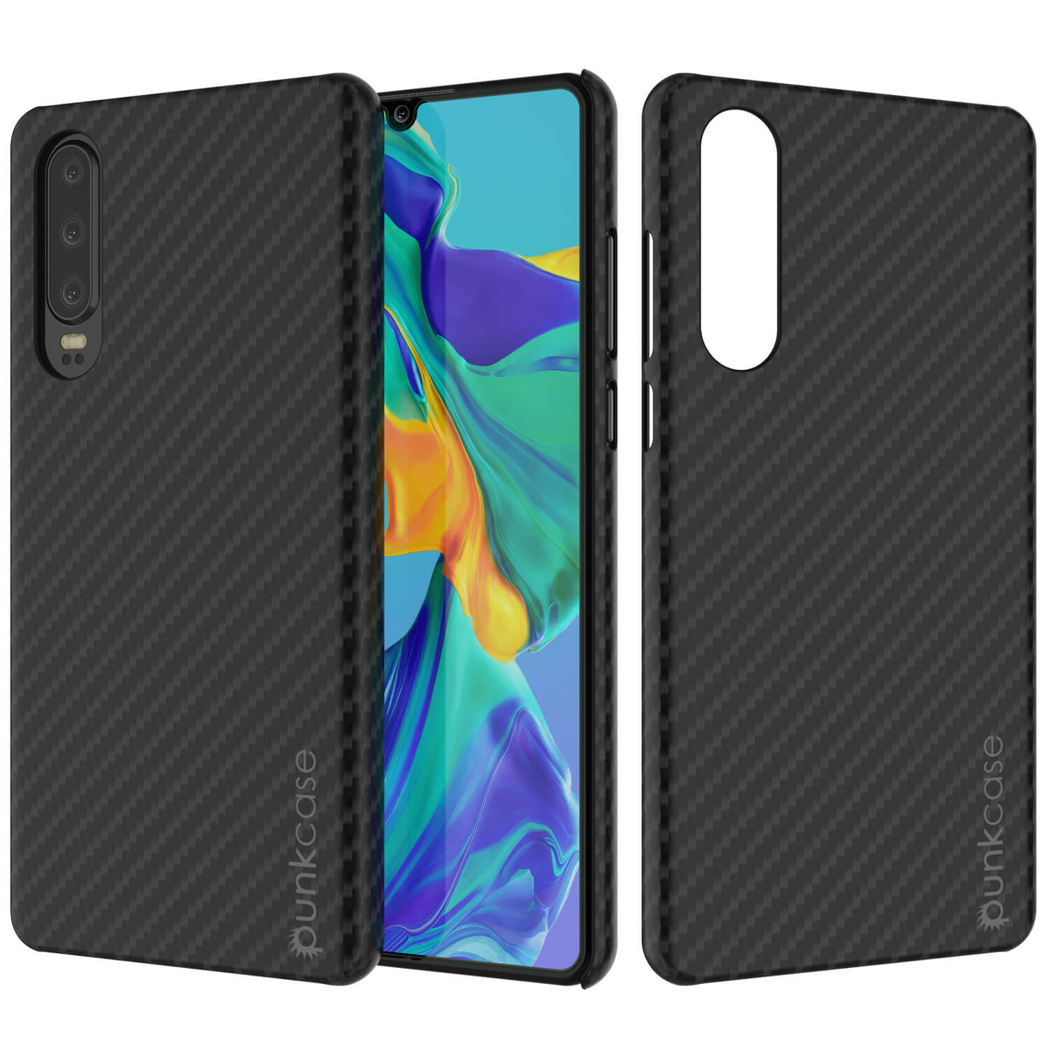 Huawei Mate 30  Case, Punkcase CarbonShield, Heavy Duty [Black] Cover