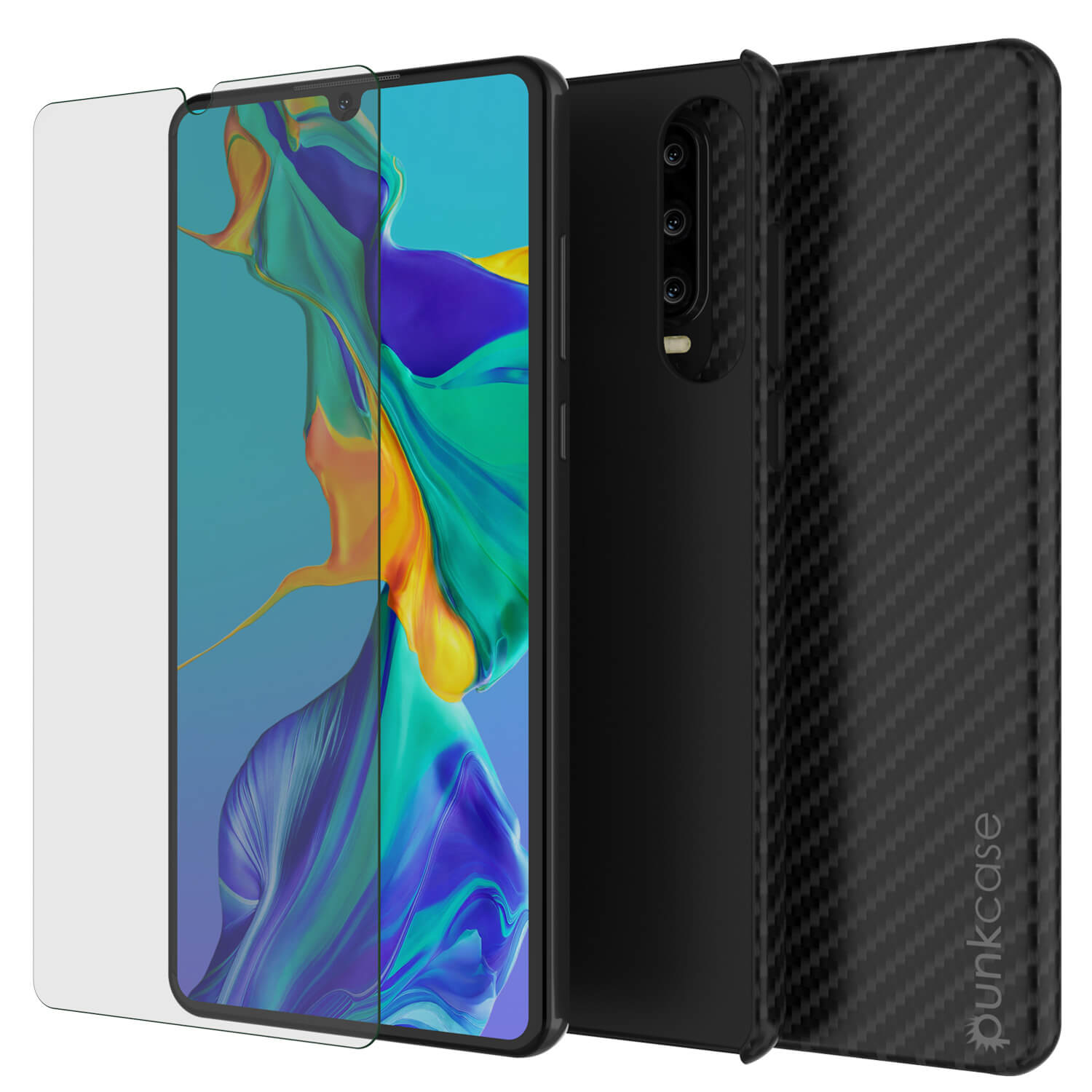 Huawei Mate 30  Case, Punkcase CarbonShield, Heavy Duty [Black] Cover