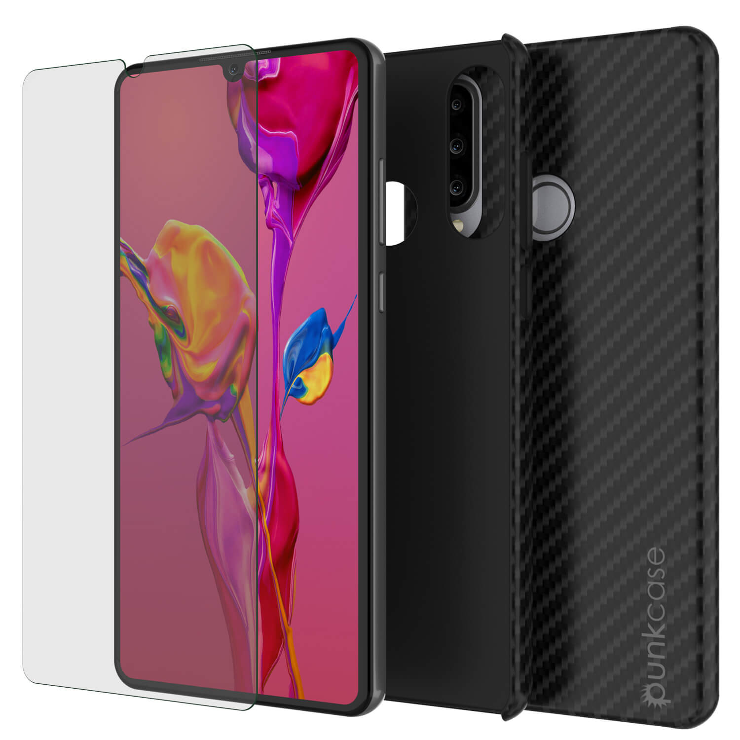 Huawei Mate 30 Lite  Case, Punkcase CarbonShield, Heavy Duty [Black] Cover