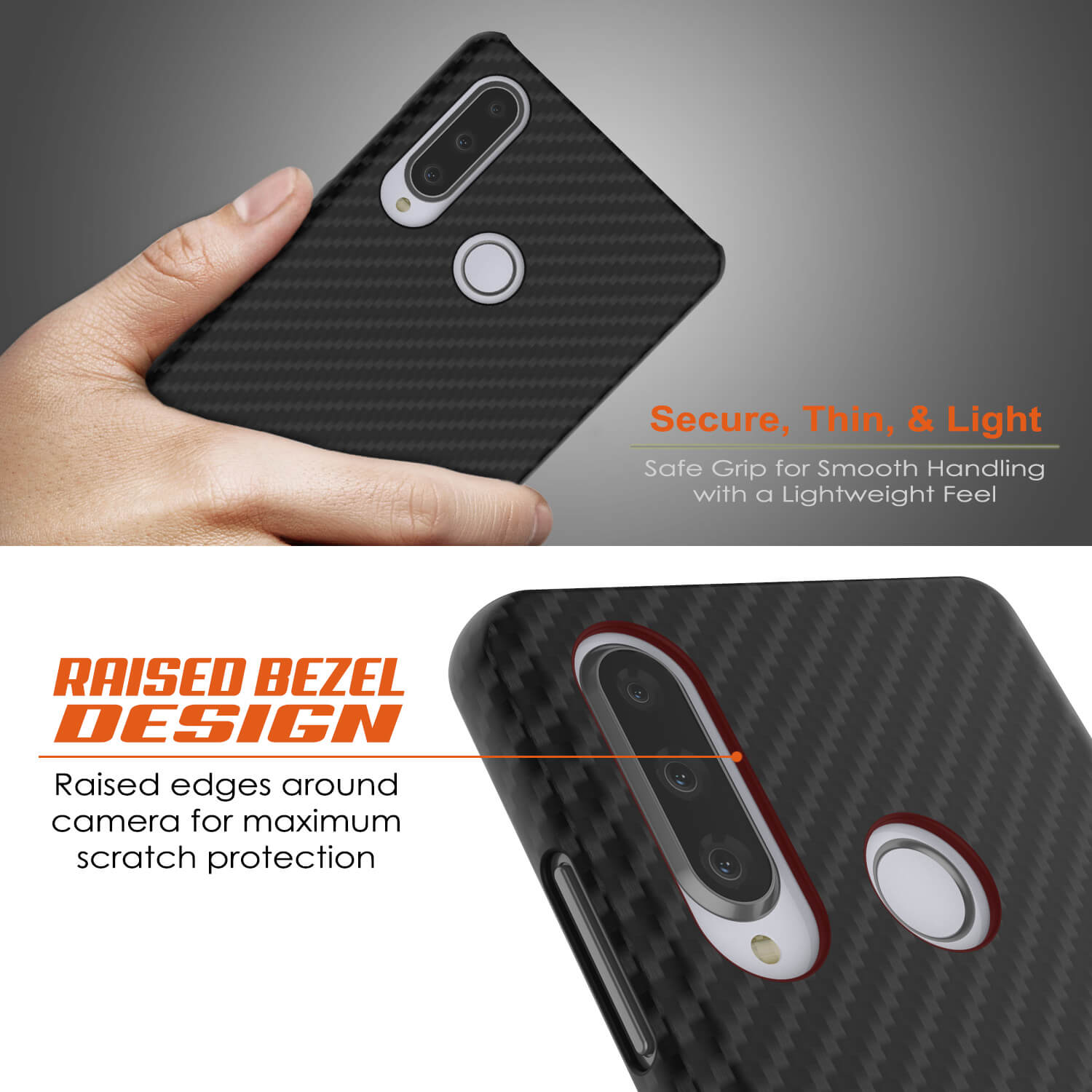 Huawei Mate 30 Lite  Case, Punkcase CarbonShield, Heavy Duty [Black] Cover