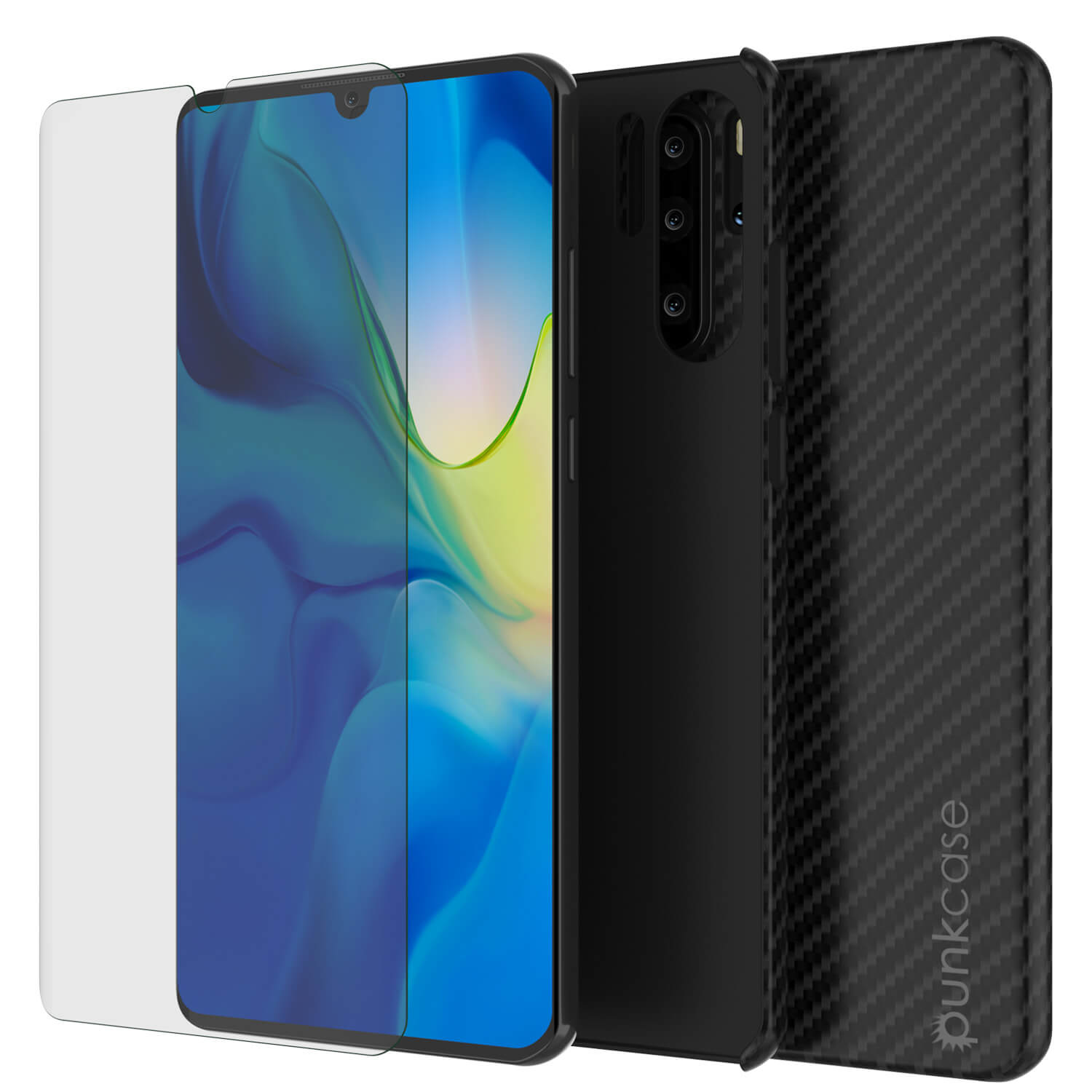 Huawei Mate 30 Pro Case, Punkcase CarbonShield, Heavy Duty [Black] Cover