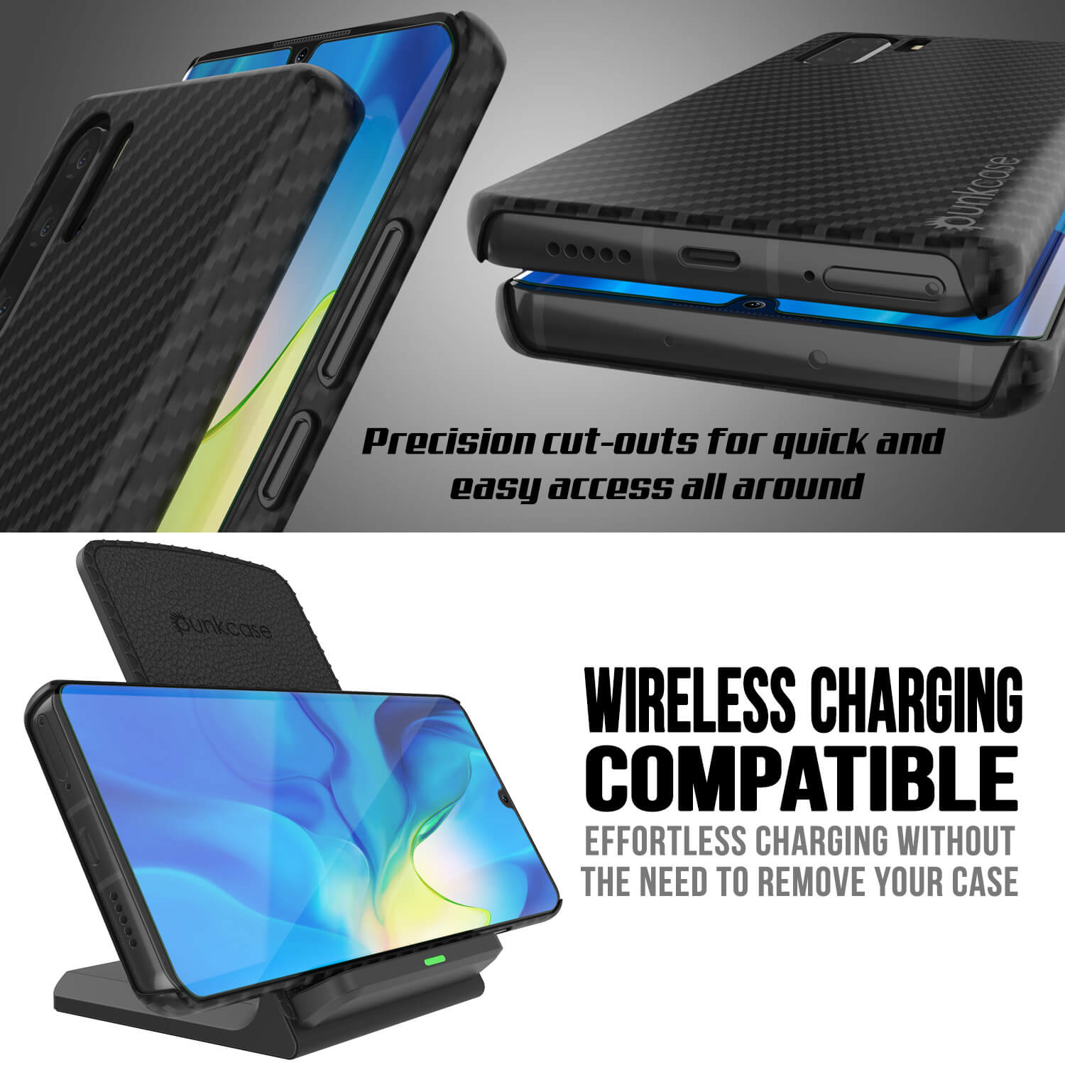 Huawei Mate 30 Pro Case, Punkcase CarbonShield, Heavy Duty [Black] Cover