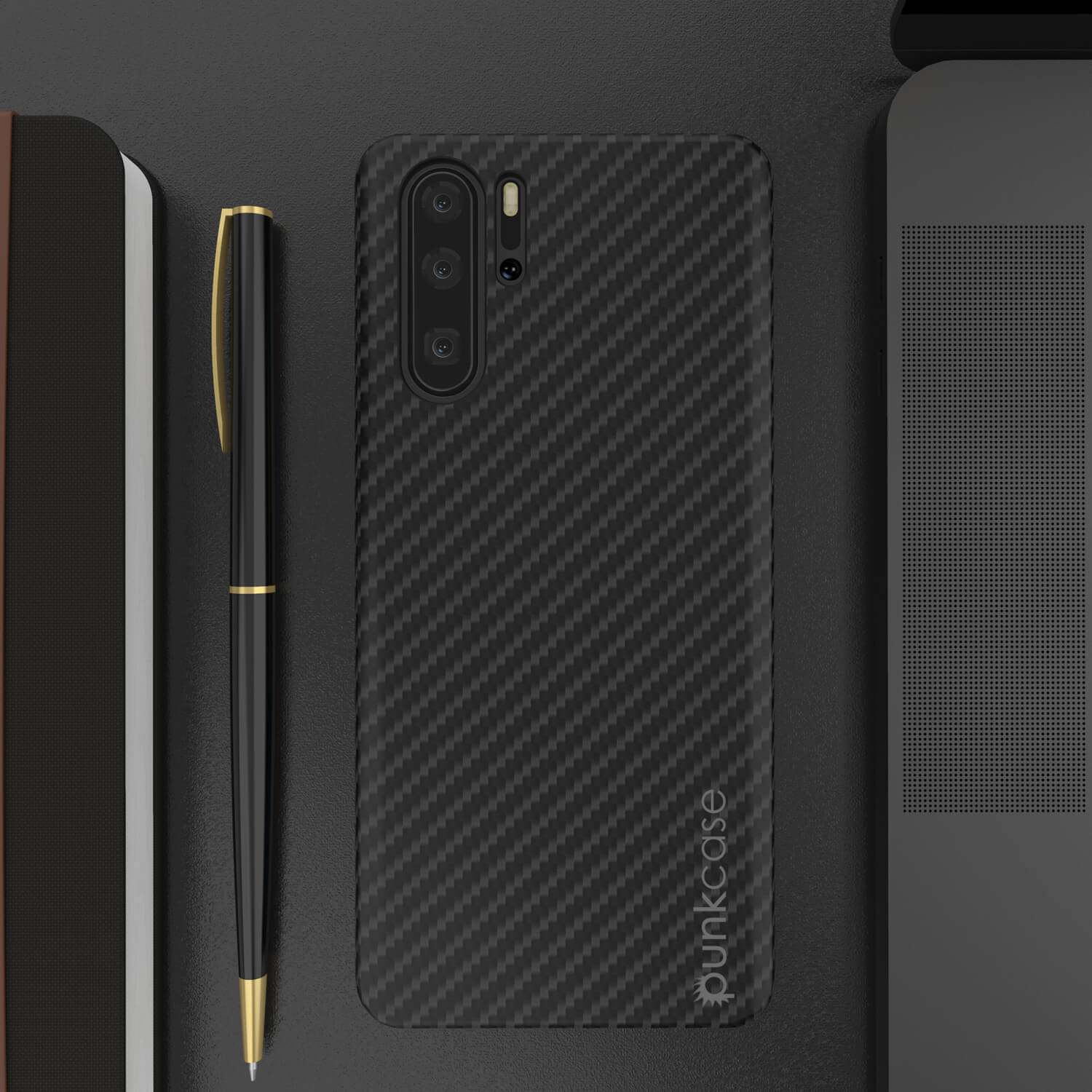 Huawei Mate 30 Pro Case, Punkcase CarbonShield, Heavy Duty [Black] Cover