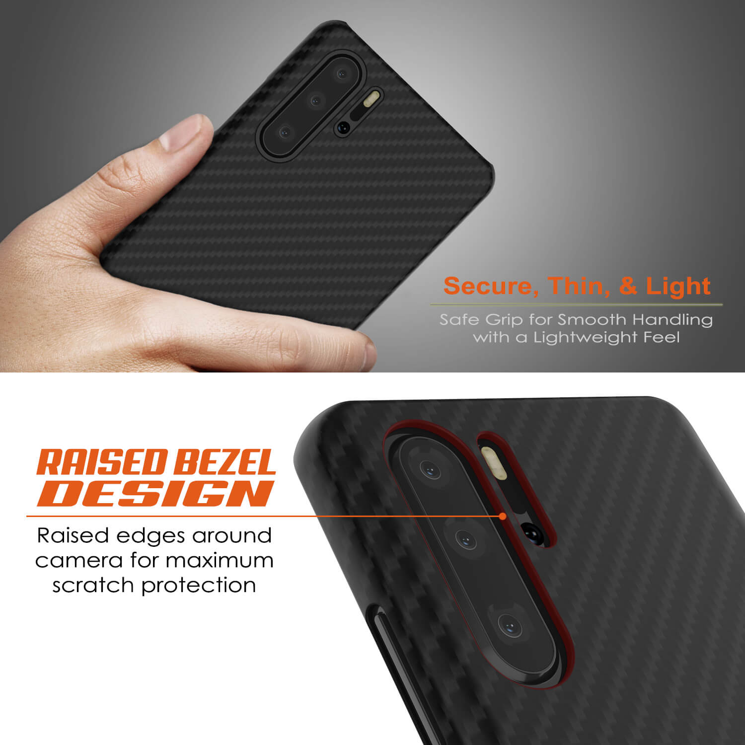 Huawei Mate 30 Pro Case, Punkcase CarbonShield, Heavy Duty [Black] Cover