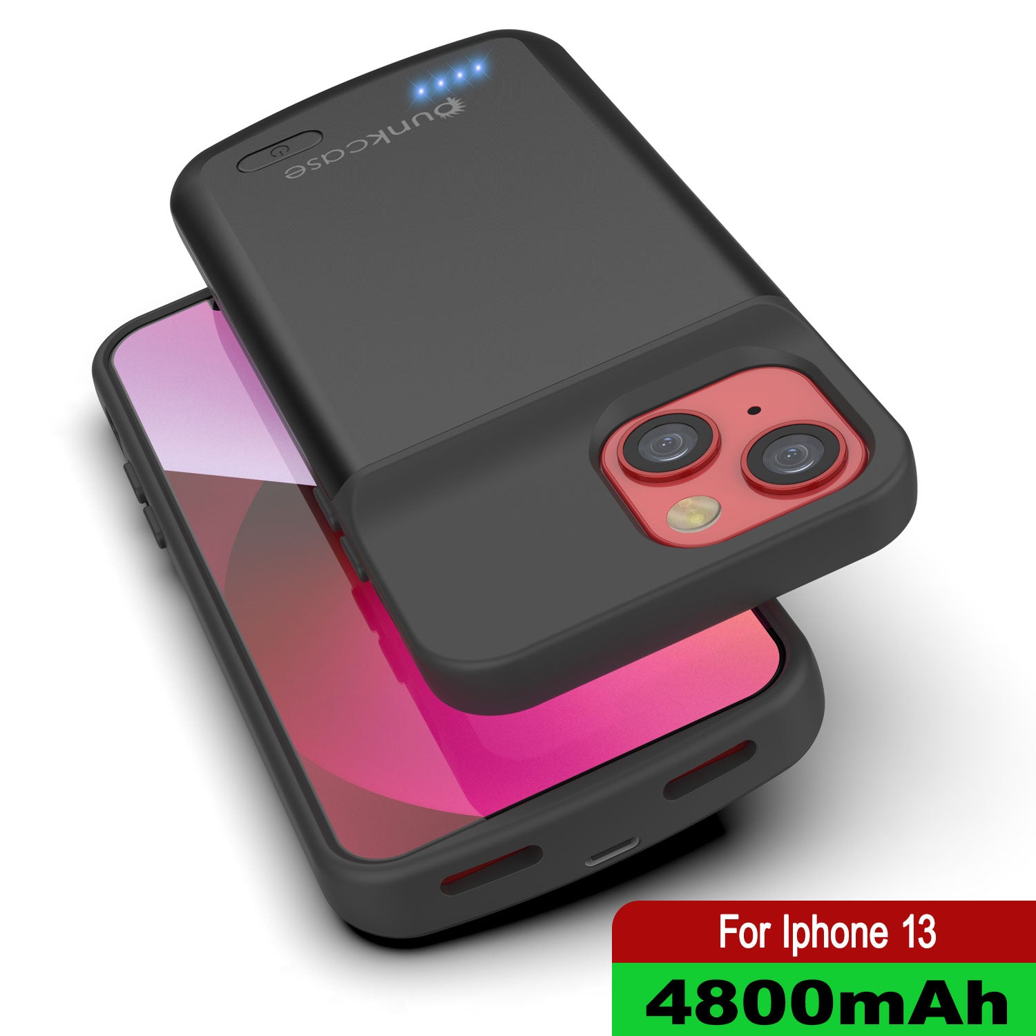 iPhone 13 Battery Case, PunkJuice 4800mAH Fast Charging Power Bank W/ Screen Protector iPhone 13 Battery Case, PunkJuice 4800mAH Fast Charging Power Bank W/ Screen Protector