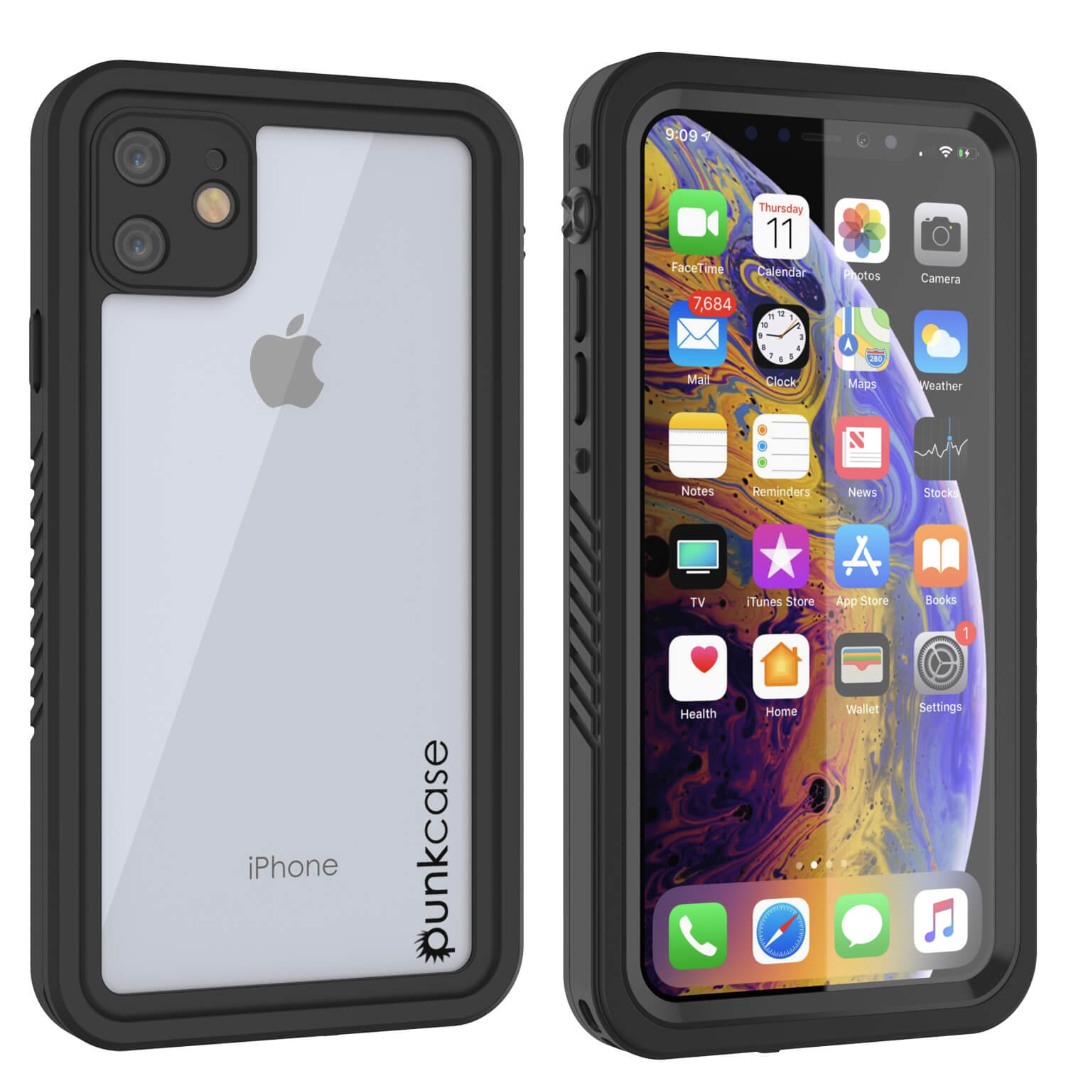 Black iPhone 11 Waterproof Case with Screen Protector – punkcase