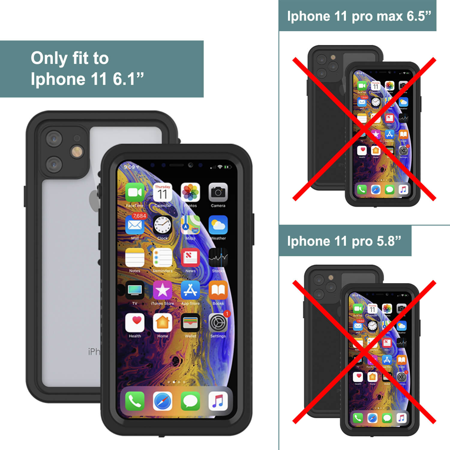 iPhone Xs Max Waterproof Case, Punkcase [Extreme Series] Armor Cover w/ Built in Screen Protector [Black]