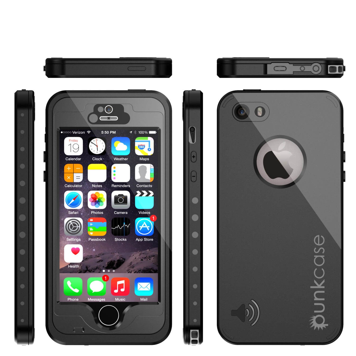 PUNKcase StudStar Black Apple iPhone 5S/5 Waterproof Case – punkcase