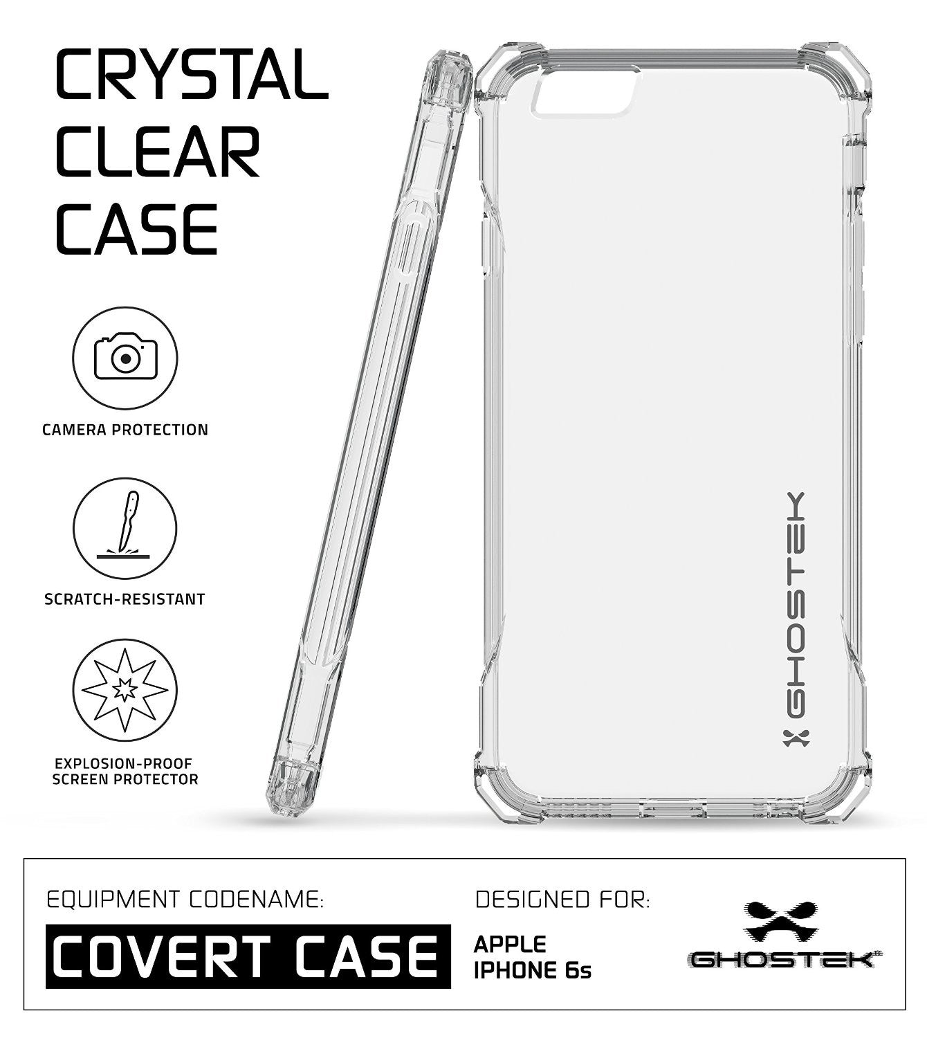iPhone 6S Case, Ghostek® Covert Clear, Premium Impact Protective Armor | Lifetime Warranty Exchange
