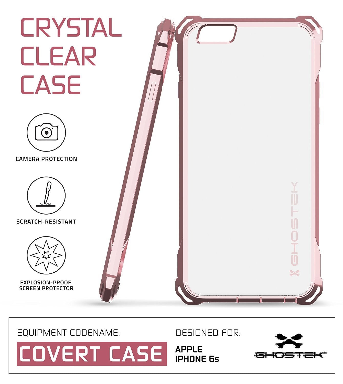 iPhone 6S Case, Ghostek® Covert Peach, Premium Impact Protective Armor | Lifetime Warranty Exchange