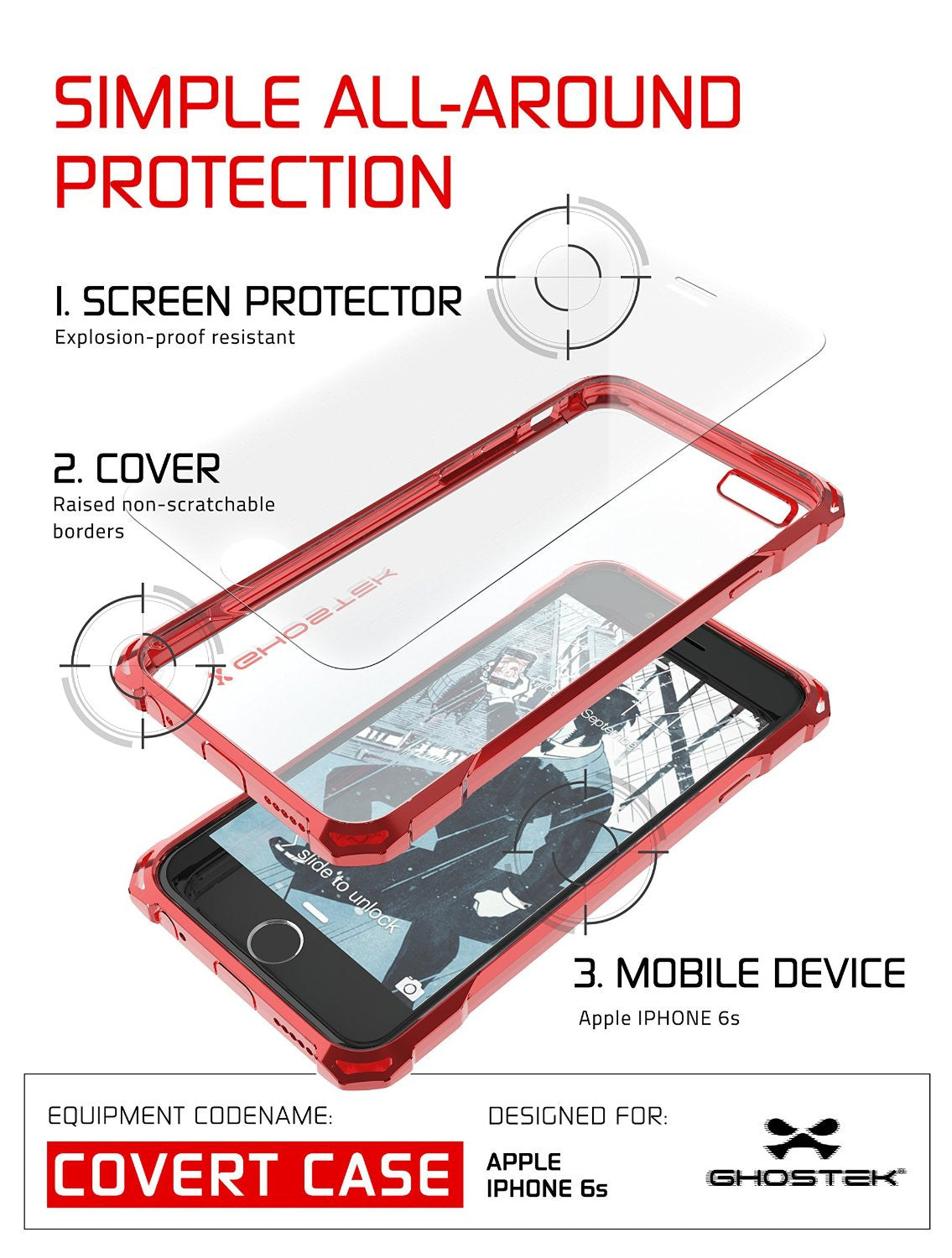 iPhone 6S Case, Ghostek® Covert Rose Pink, Premium Armor | Lifetime Warranty Exchange