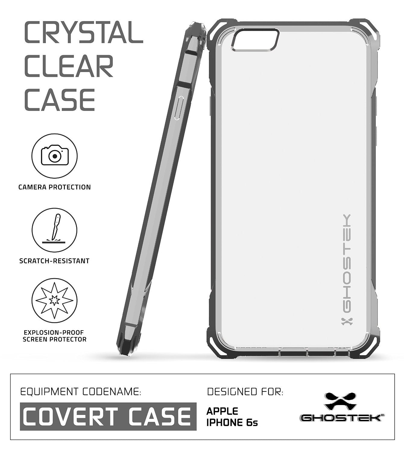 iPhone 6S Case, Ghostek® Covert Space Grey, Premium Impact Armor | Lifetime Warranty Exchange