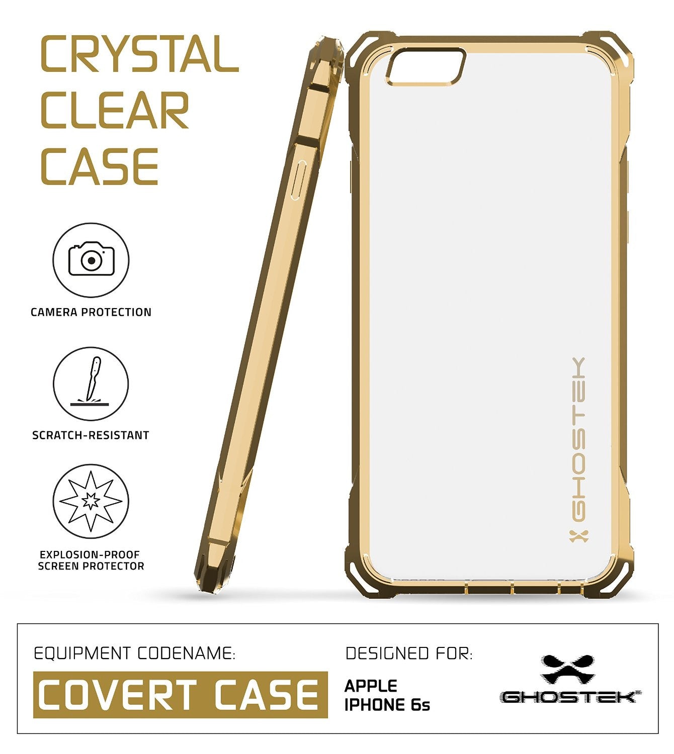 iPhone 6S Case, Ghostek® Covert Gold, Premium Impact Protective Armor | Lifetime Warranty Exchange