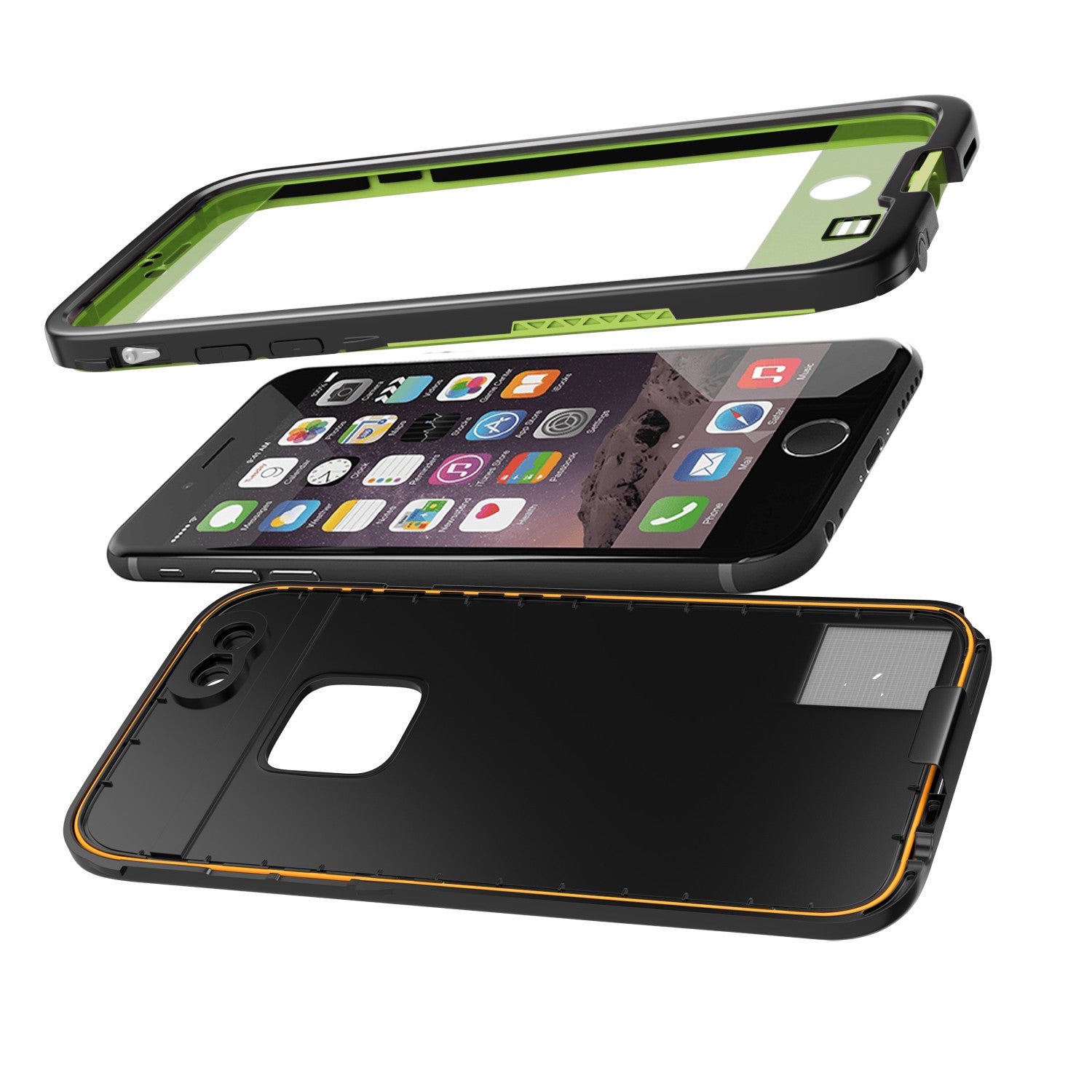 iPhone 6+/6S+ Plus Waterproof Case, Punkcase SpikeStar Light GreenThin Fit 6.6ft Underwater IP68