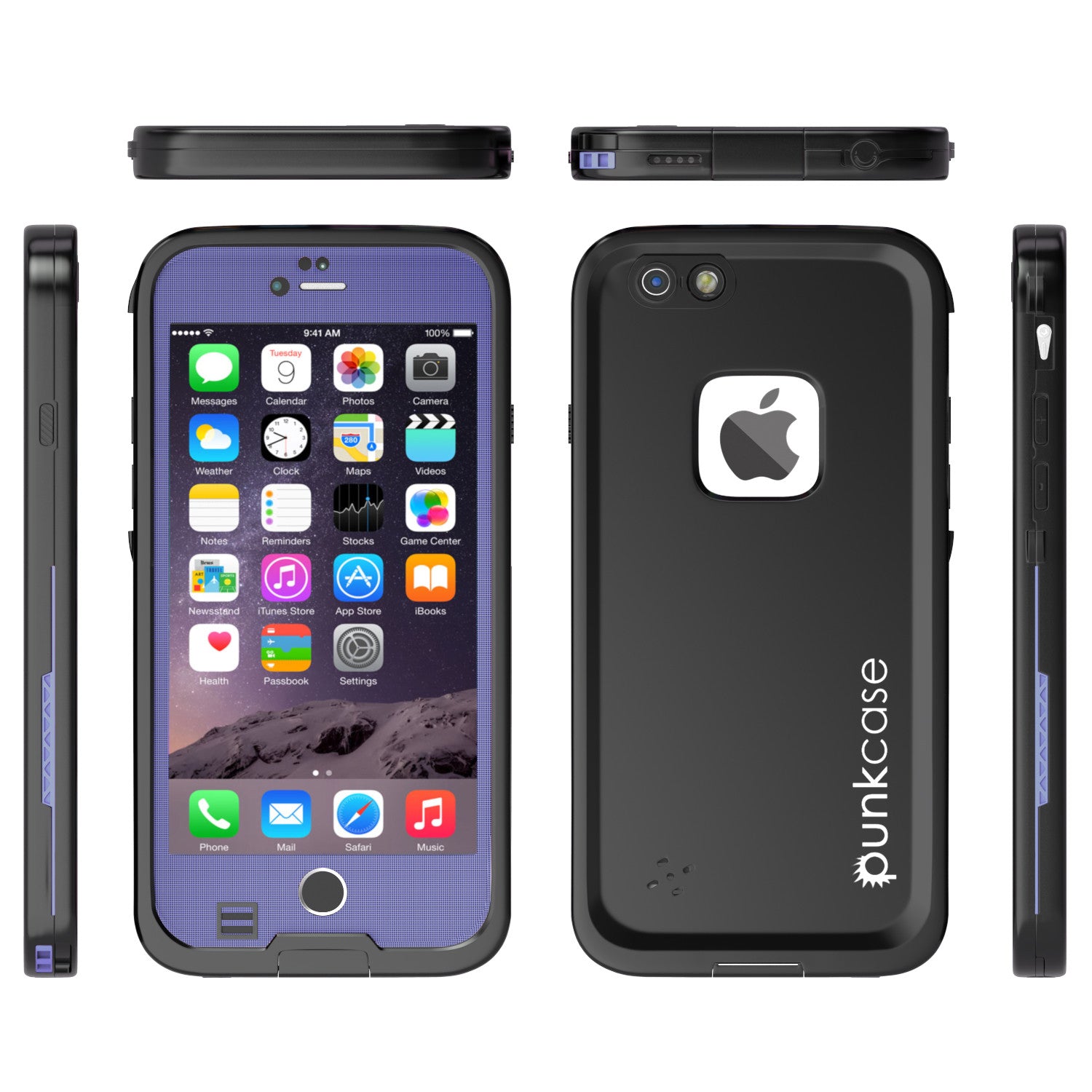 iPhone 6S+/6+ Plus Waterproof Case, Punkcase SpikeStar Purple Thin Fit 6.6ft Underwater IP68