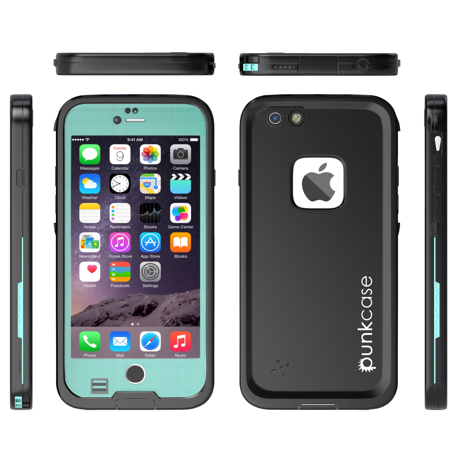 iPhone 6S+/6+ Plus Waterproof Case, Punkcase SpikeStar Teal | Thin Fit 6.6ft Underwater IP68