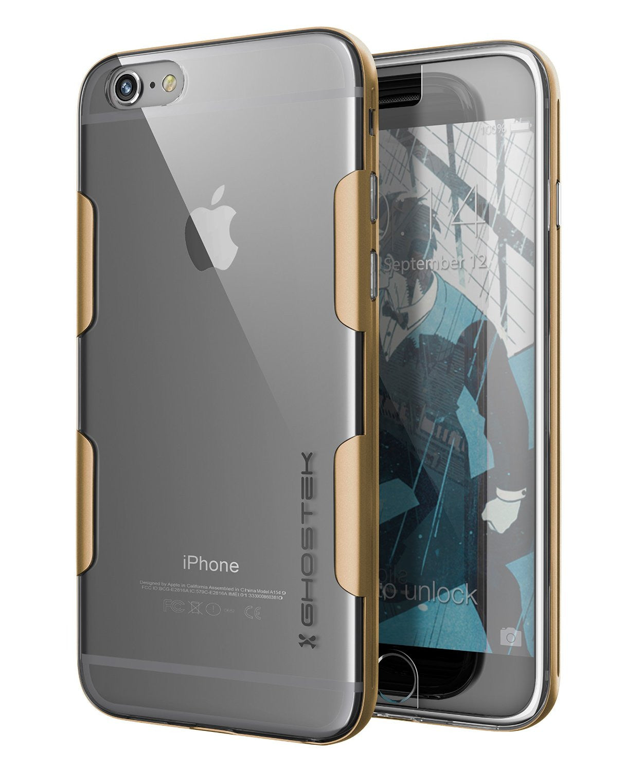 iPhone 6s Plus Case Gold Ghostek Cloak, Slim Protective Armor w/ Tempered Glass | Lifetime Warranty