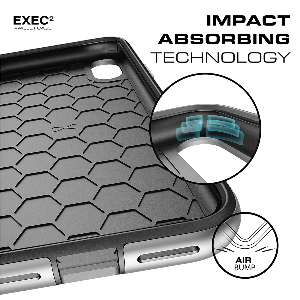 iPhone 8+ Plus Case , Ghostek Exec 2 Series for iPhone 8+ Plus Protective Wallet Case [SILVER]