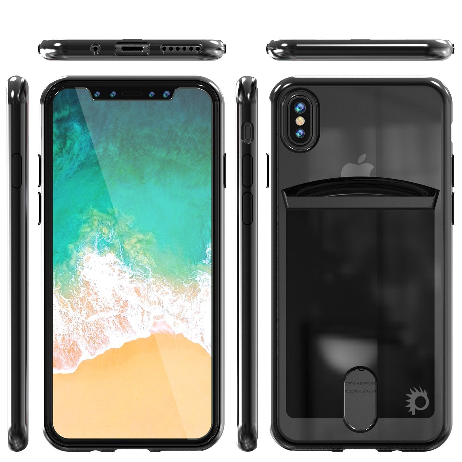 iPhone X Case, PUNKcase [LUCID Series] Slim Fit Protective Dual Layer Armor Cover [Black]