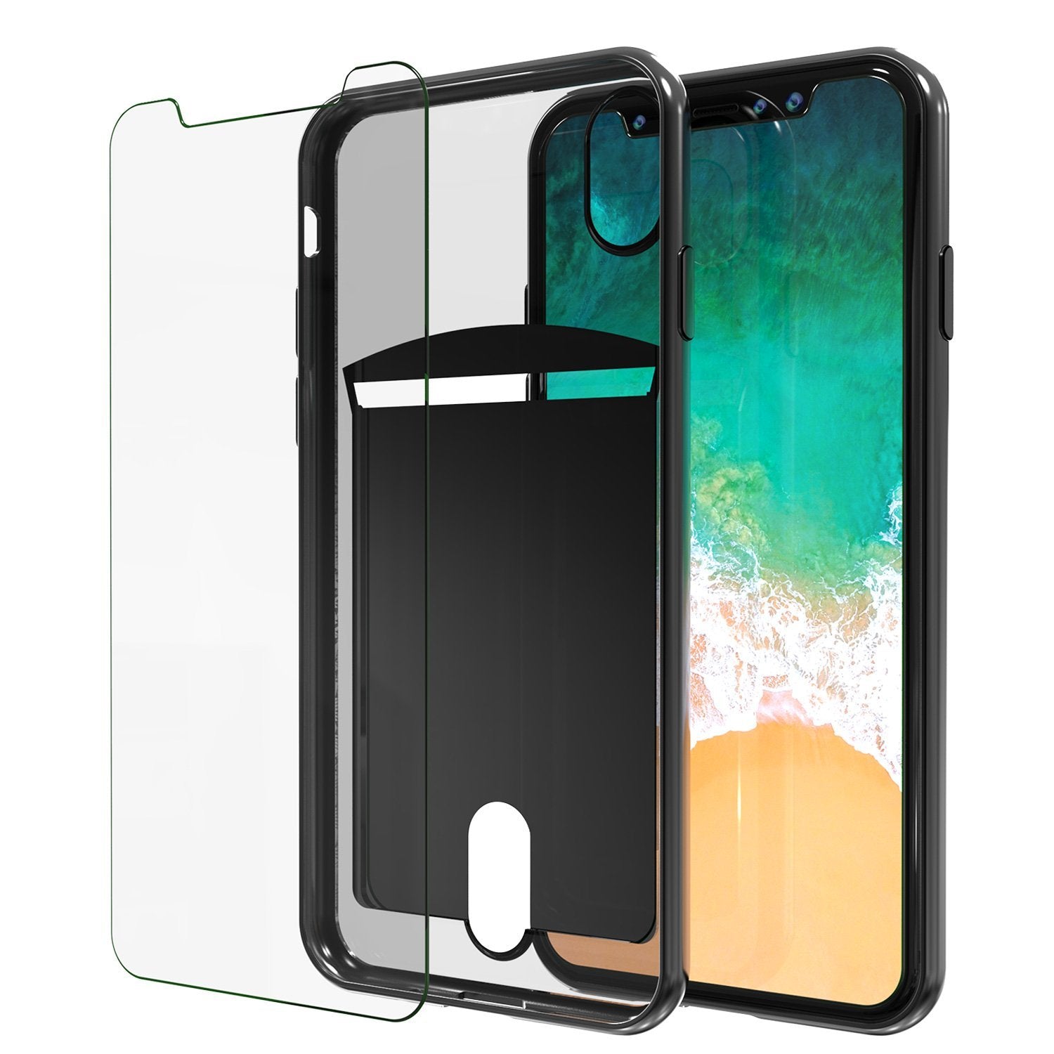 iPhone X Case, PUNKcase [LUCID Series] Slim Fit Protective Dual Layer Armor Cover [Black]