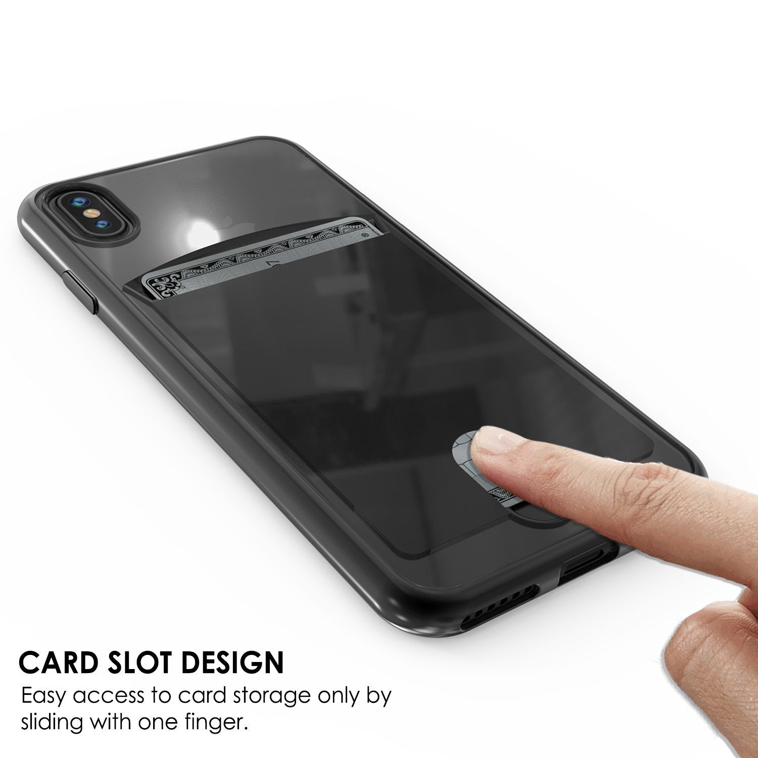 iPhone X Case, PUNKcase [LUCID Series] Slim Fit Protective Dual Layer Armor Cover [Black]