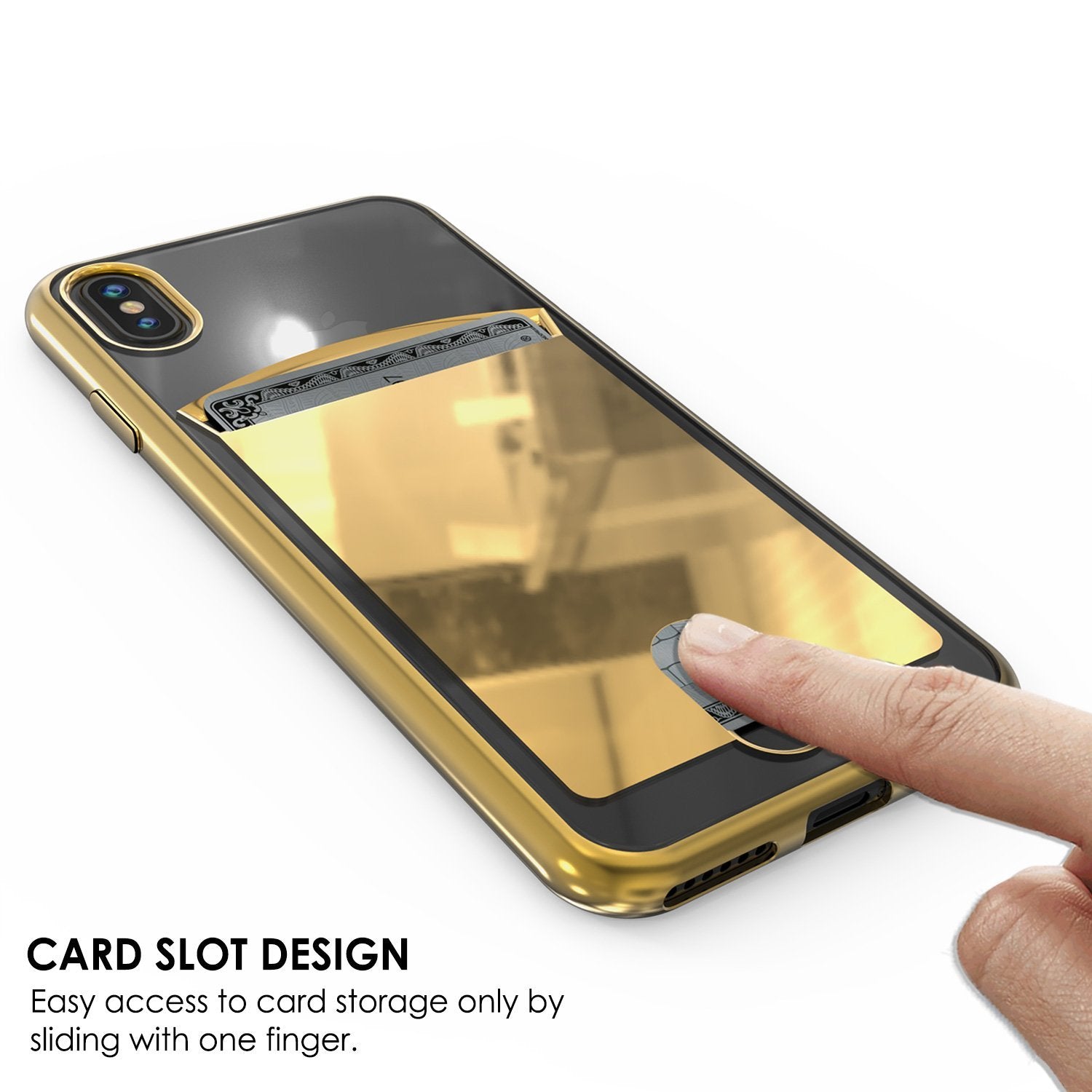 iPhone X Case, PUNKcase [LUCID Series] Slim Fit Protective Dual Layer Armor Cover [Gold]