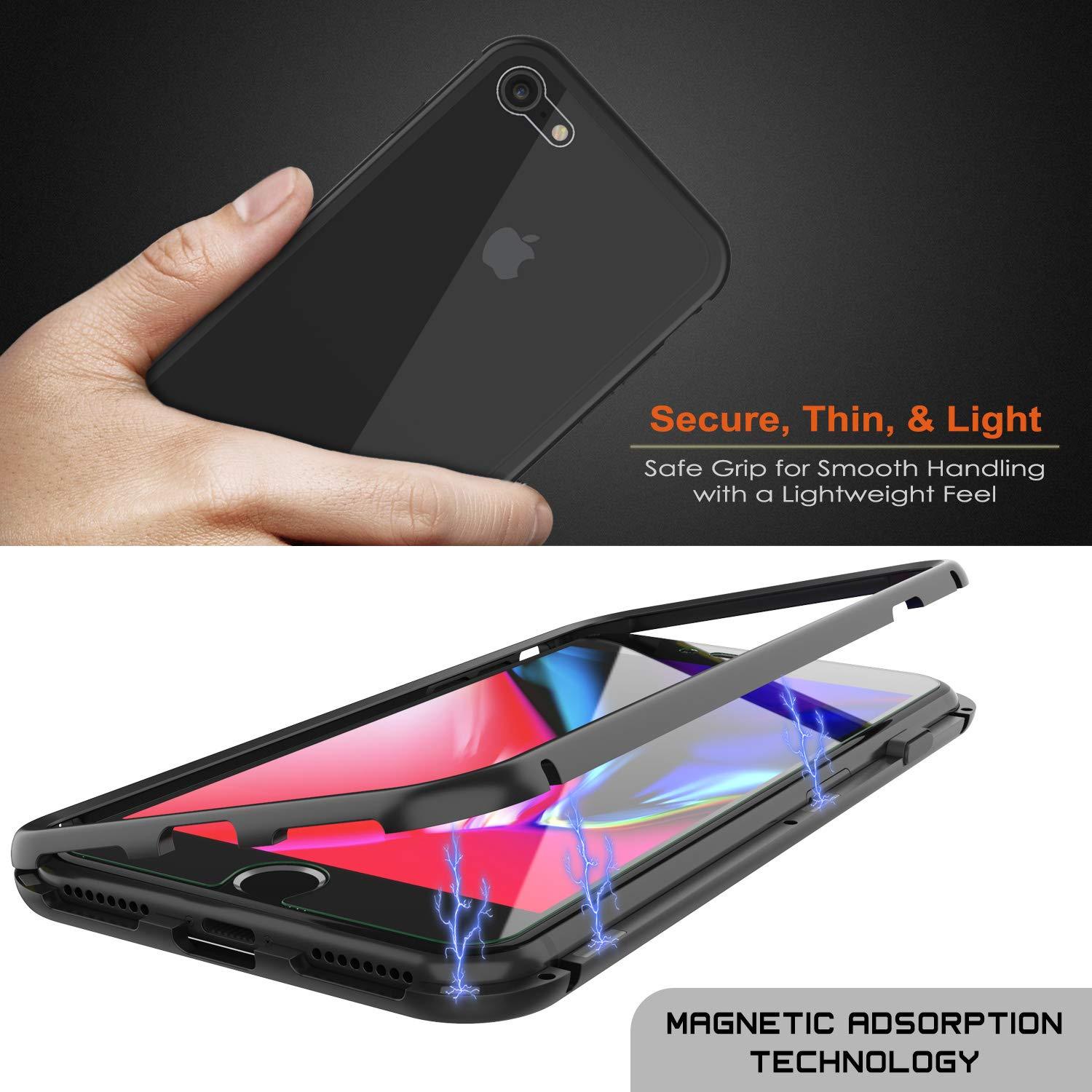 iPhone SE (4.7") Case, Punkcase Magnetic Shield Protective TPU Cover W/ Tempered Glass Screen Protector [Black]