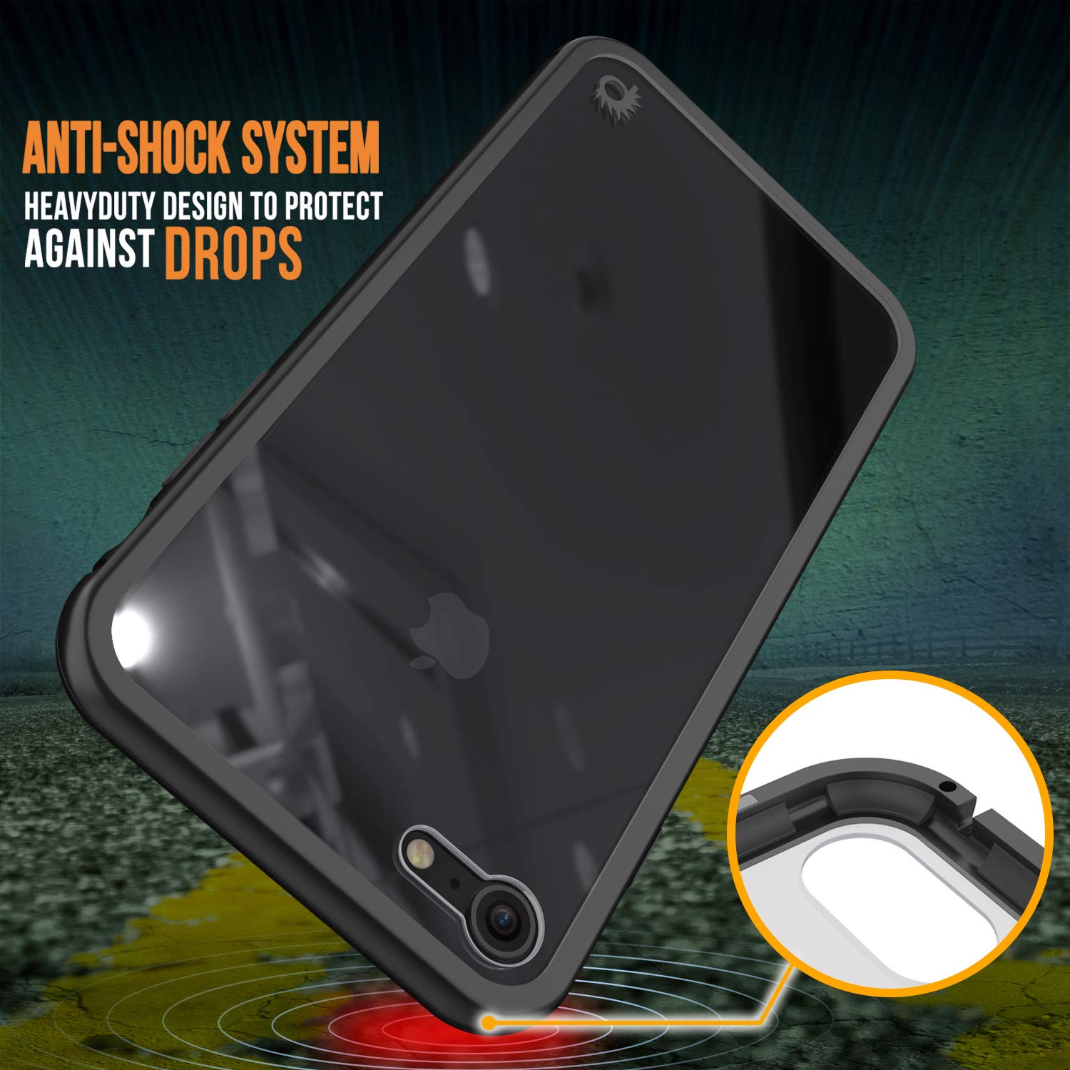 iPhone 7 Case, Punkcase Magnetic Shield Protective TPU Cover W/ Tempered Glass Screen Protector [Black]