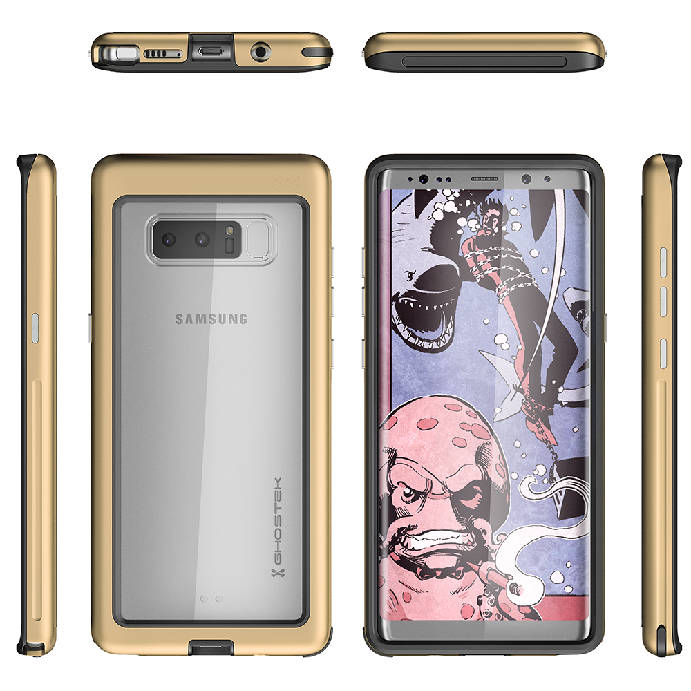Galaxy Note 8, Ghostek Atomic Slim Galaxy Note 8 Case Shockproof Impact Hybrid Modern Design | Gold