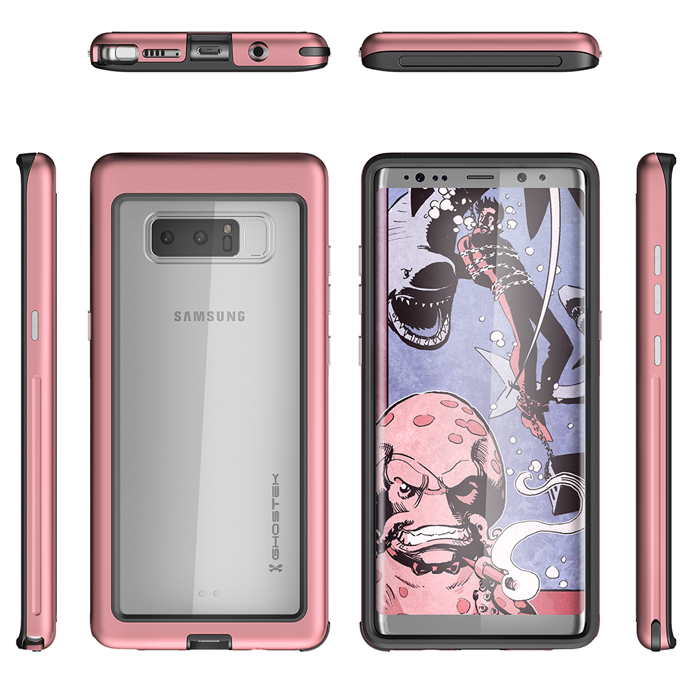 Galaxy Note 8, Ghostek Atomic Slim Galaxy Note 8 Case Shockproof Impact Hybrid Modern Design | Pink