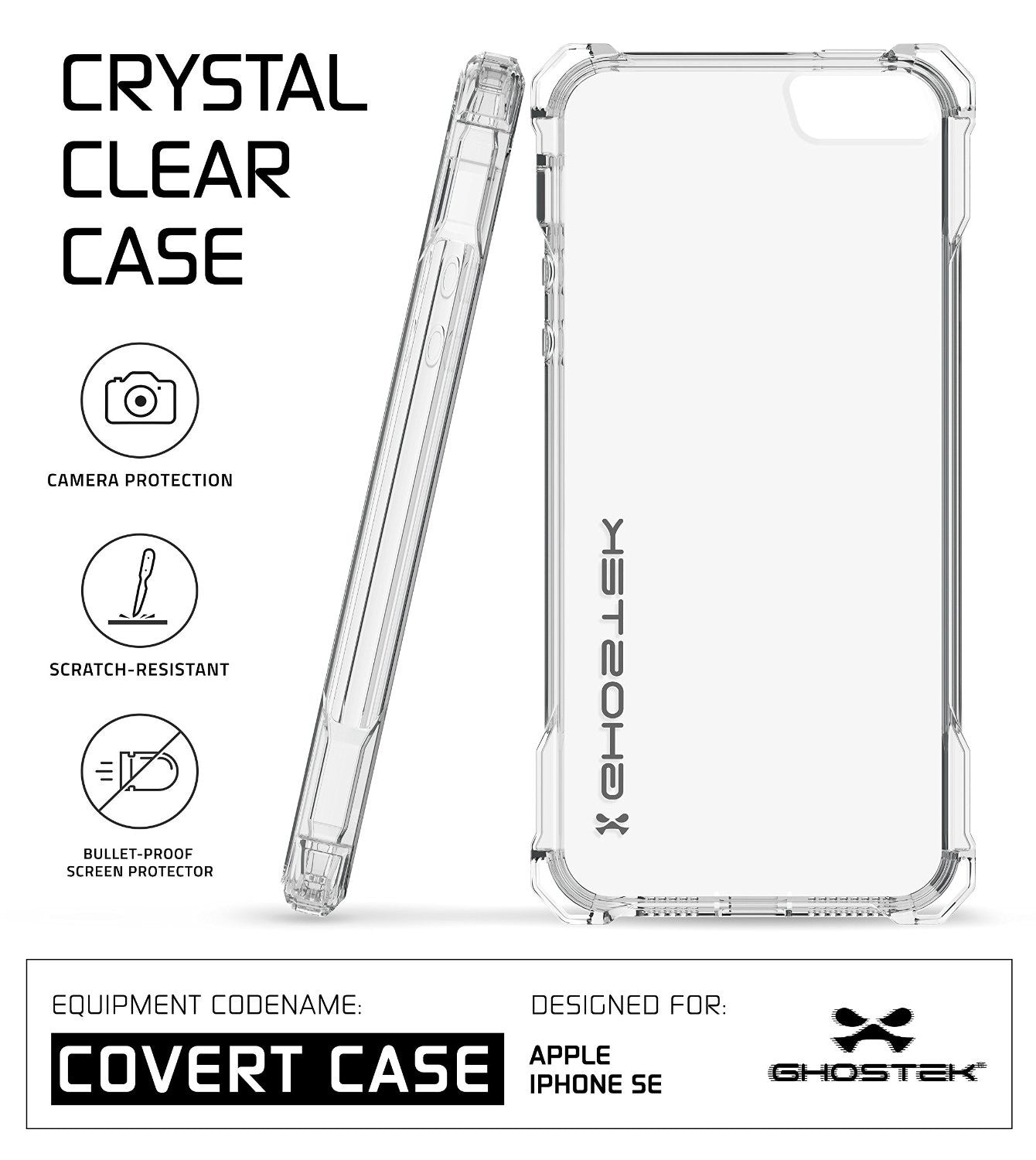 iPhone SE Case Ghostek® Covert Clear, Premium Impact Protective Armor | Lifetime Warranty Exchange