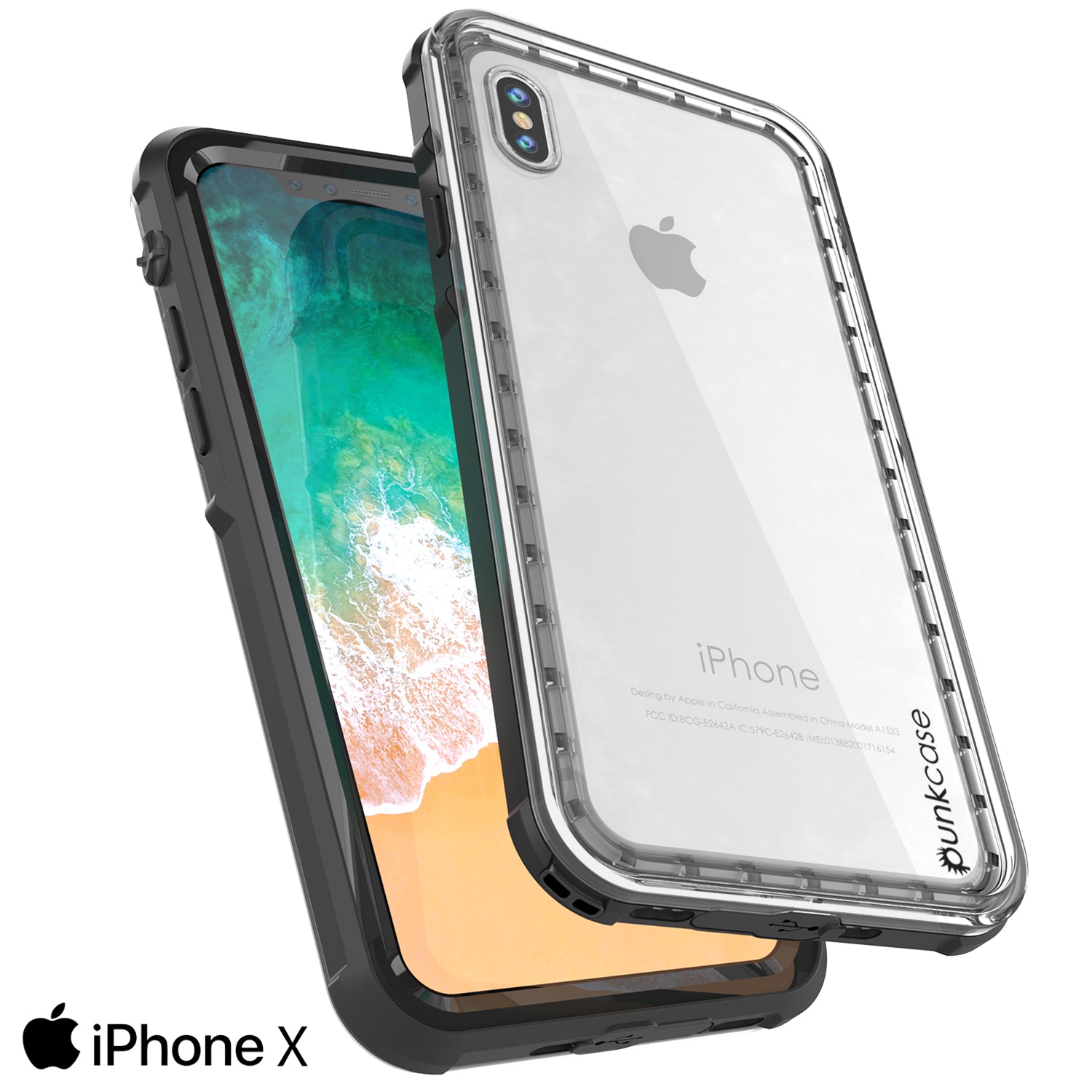 iPhone X Case, PUNKCase [CRYSTAL SERIES] Protective IP68 Certified Cover [BLACK]
