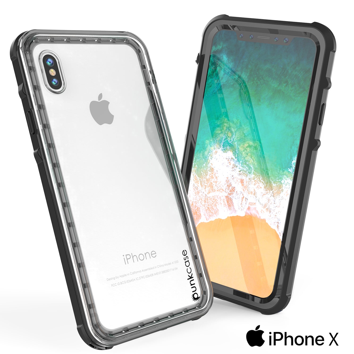 iPhone X Case, PUNKCase [CRYSTAL SERIES] Protective IP68 Certified Cover [BLACK]