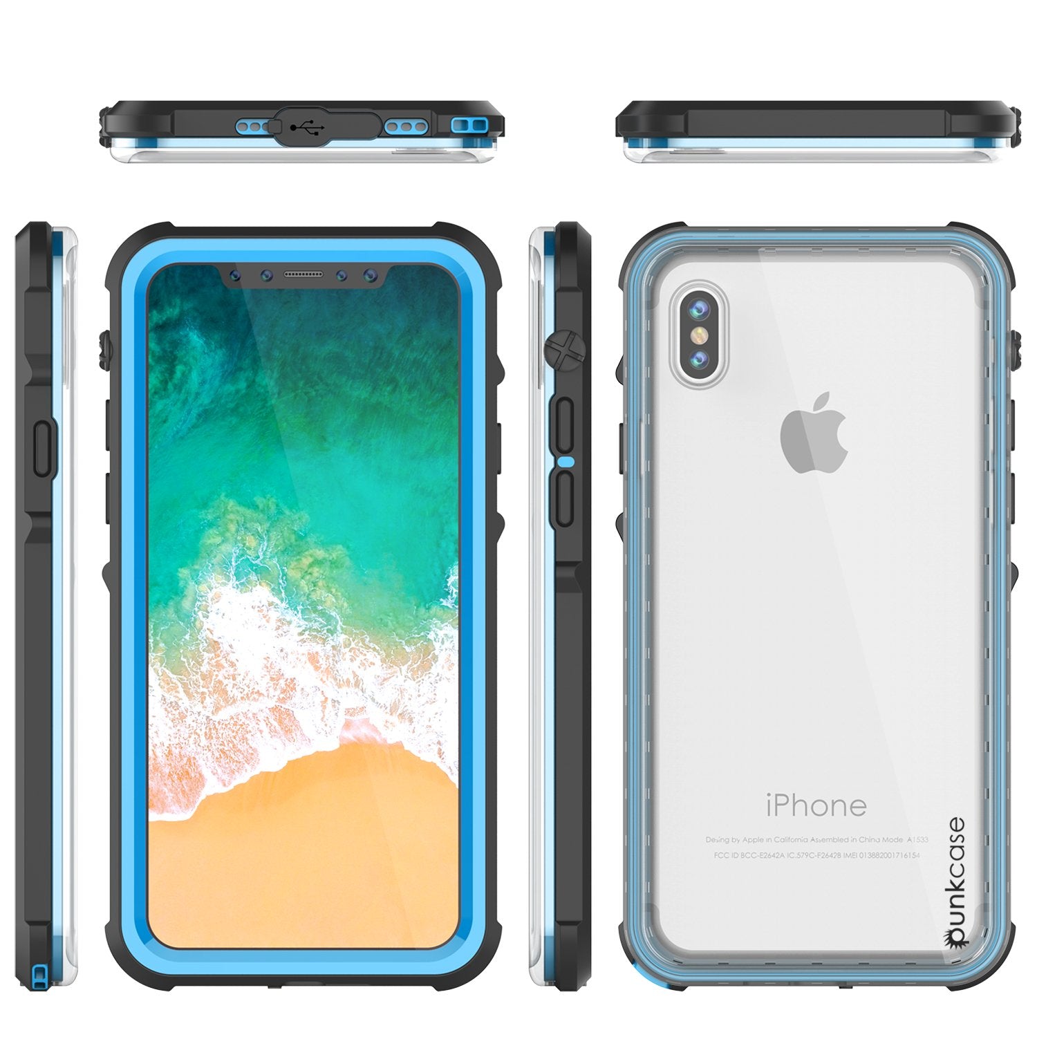 iPhone XS Max Case, PUNKCase [CRYSTAL SERIES] Protective IP68 Certified Cover [Light Blue]