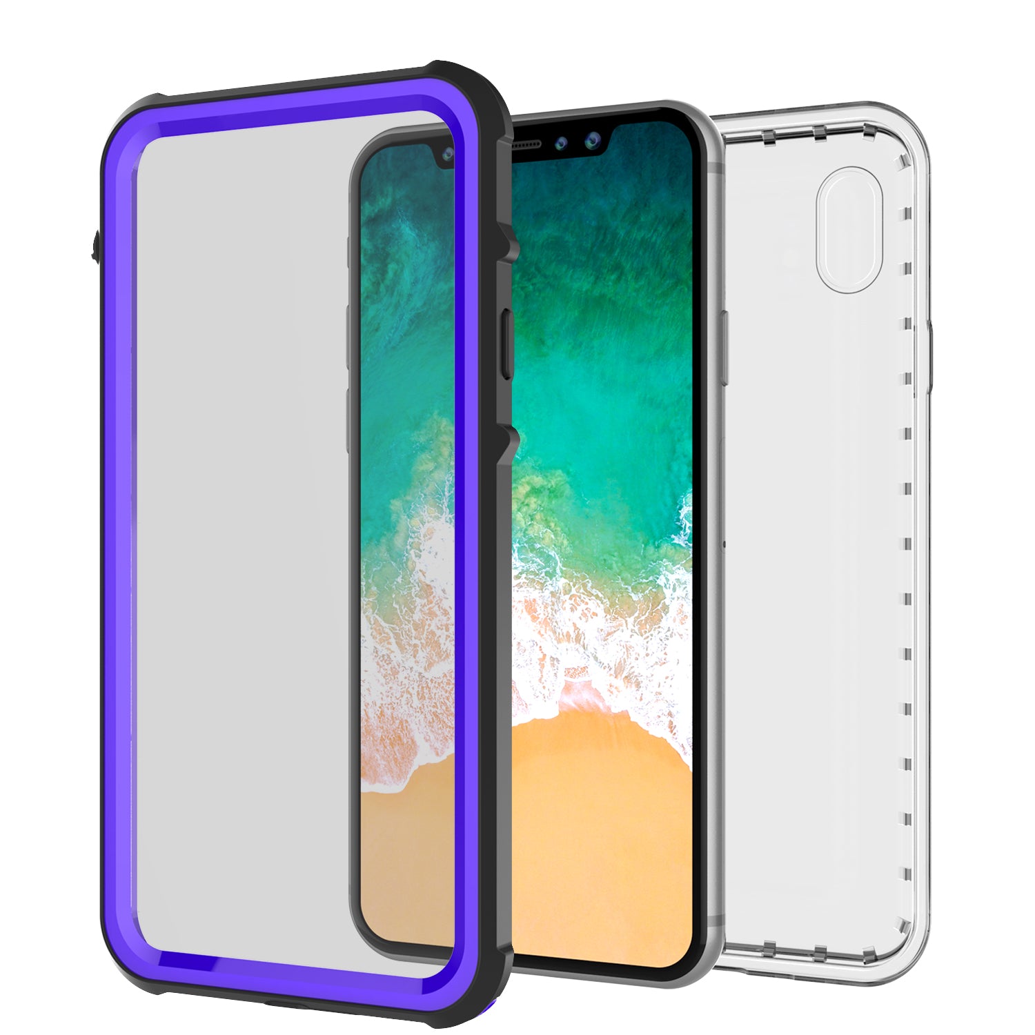 iPhone X Case, PUNKCase [CRYSTAL SERIES] Protective IP68 Certified Cover [Purple]